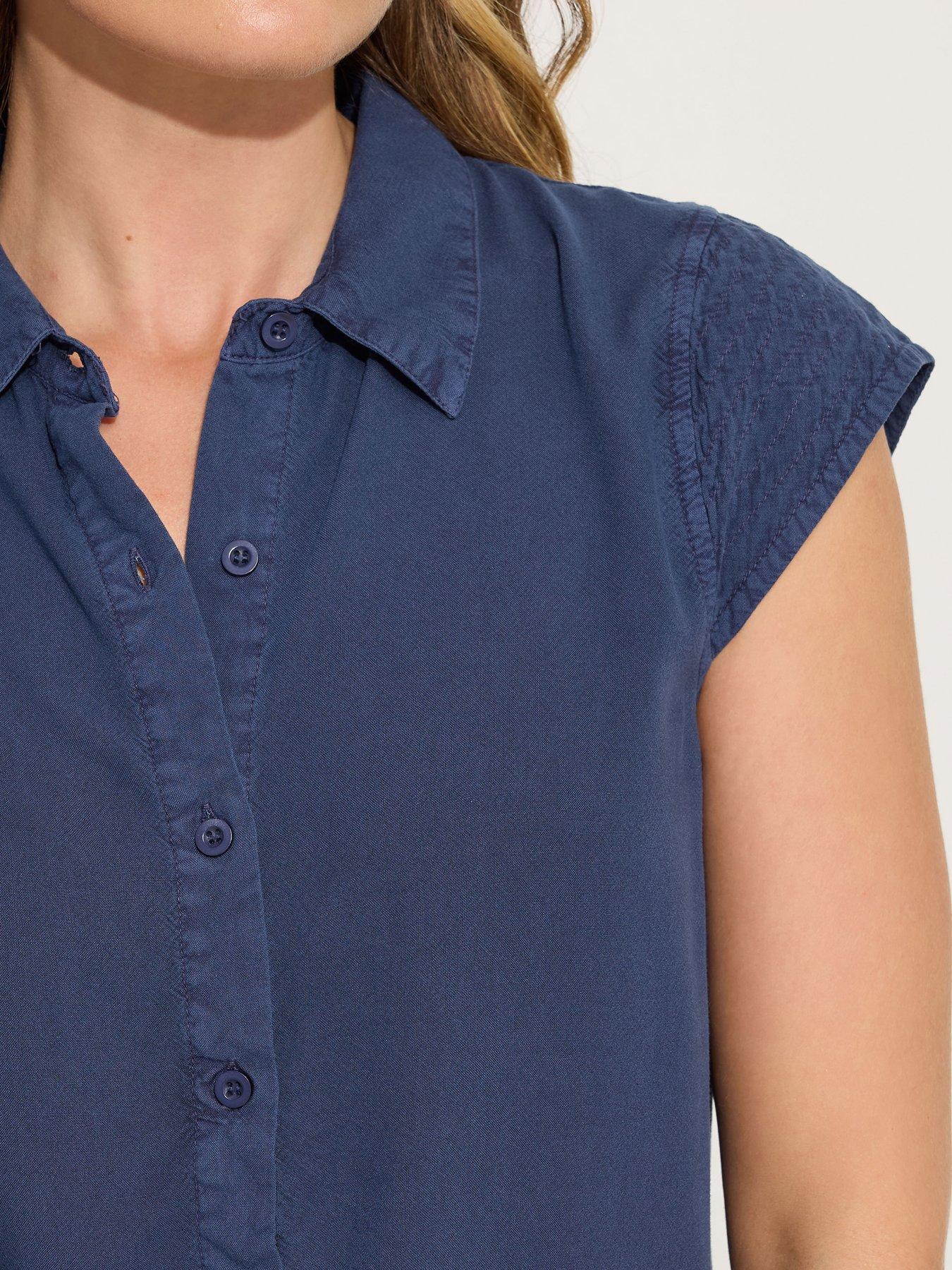  image of long-tall-sally-acid-wash-shirt-blue
