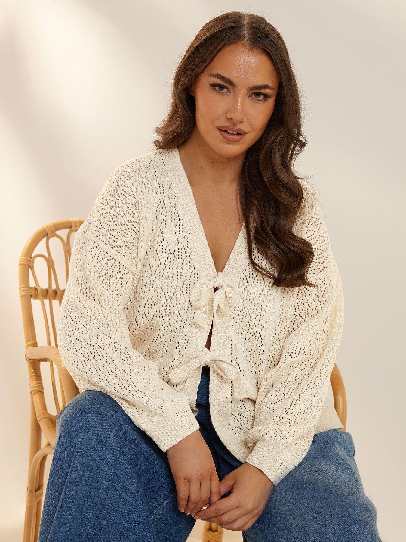yours-curve-pointelle-double-tie-cardigan