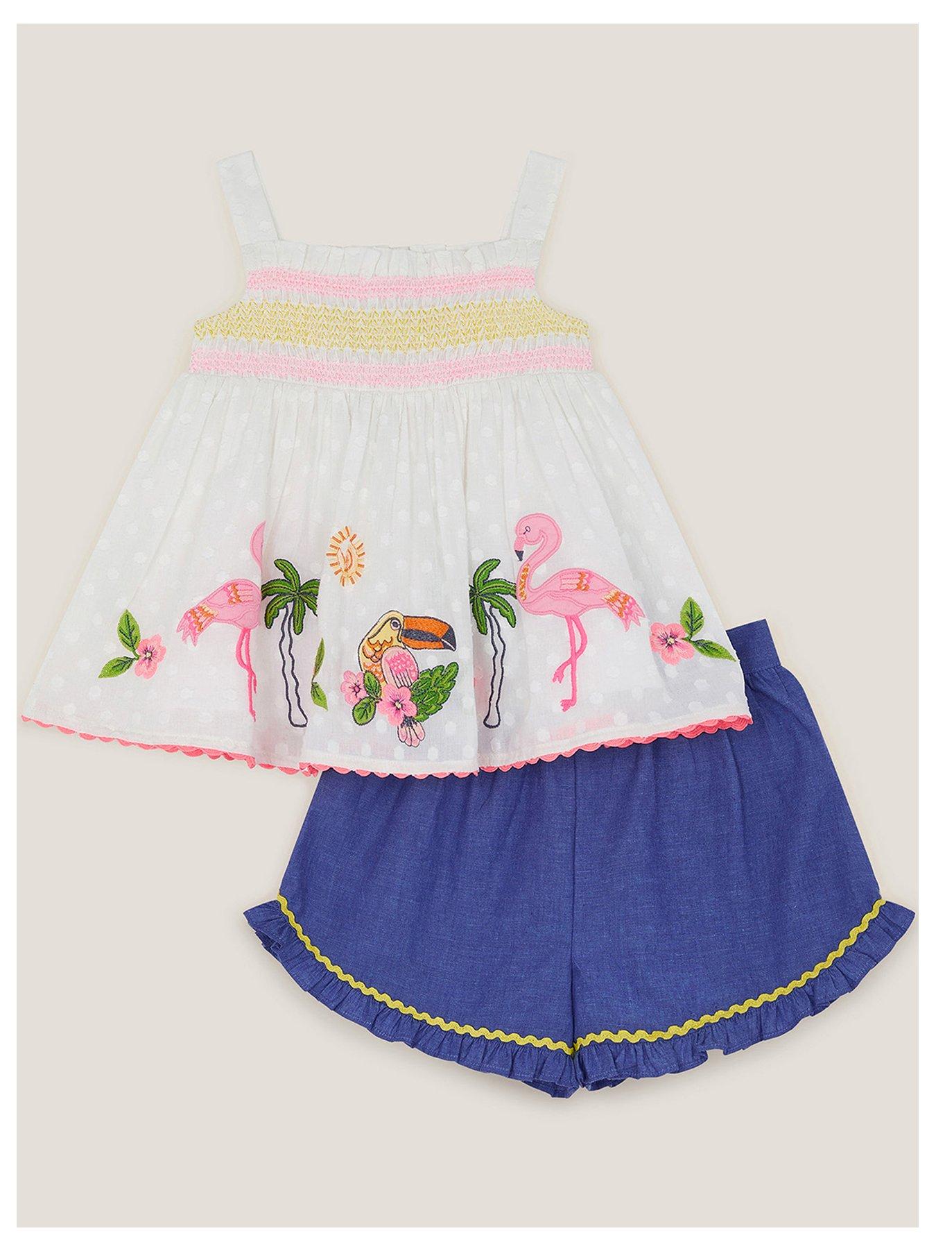 undefined Baby Girls Flamingo Set - Light Cream