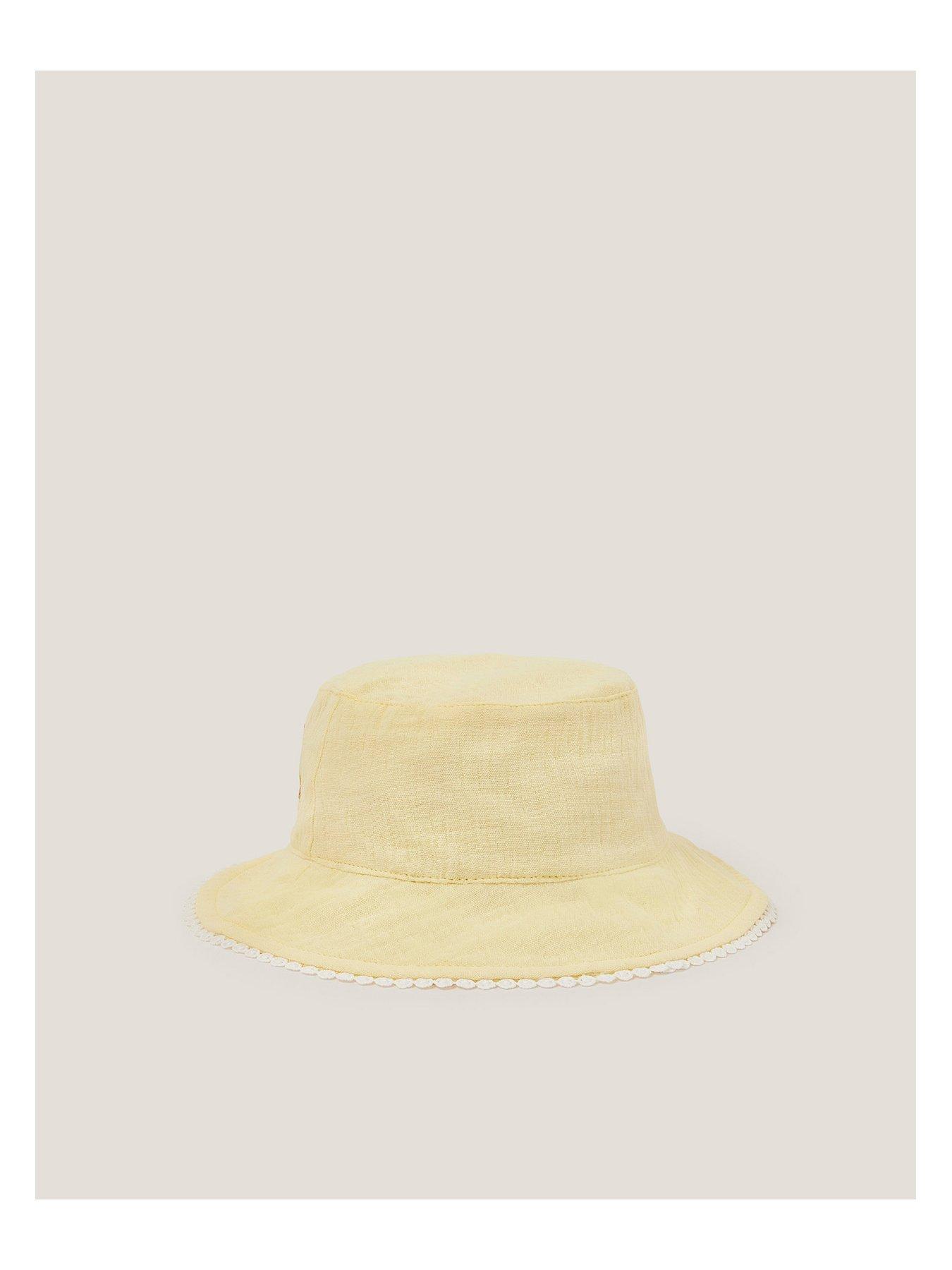  image of monsoon-baby-girls-floral-embroidered-bucket-hat-light-yellow