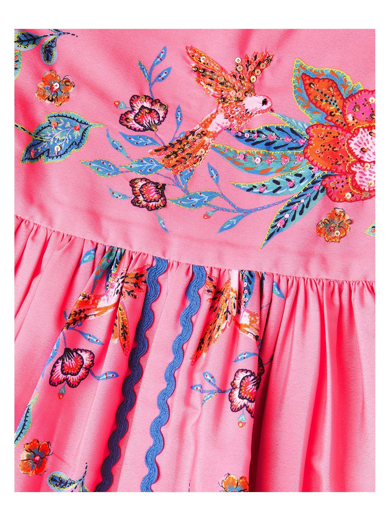  image of monsoon-girls-aurelia-placement-frill-dress-pink