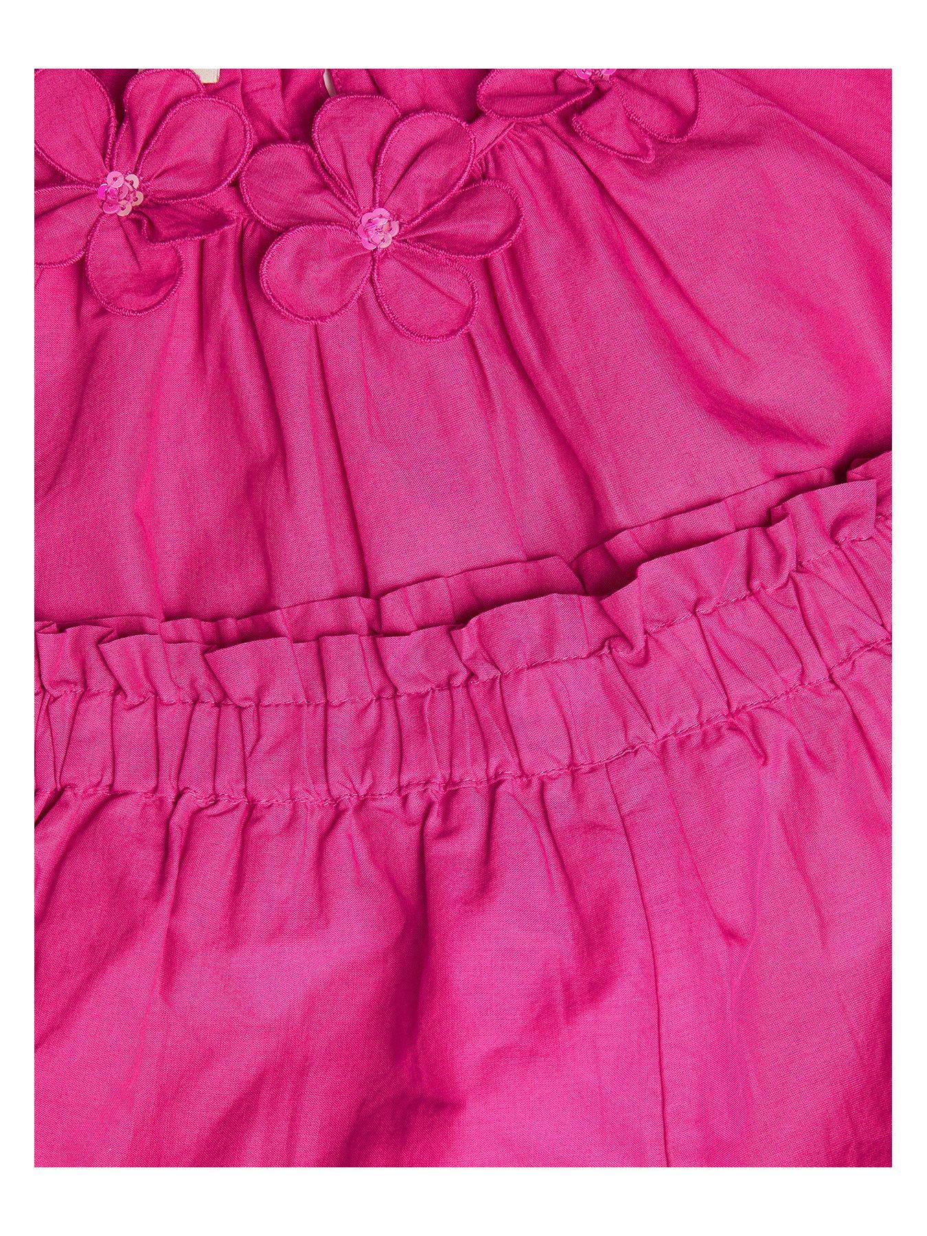  image of monsoon-girls-palm-tree-embroidered-set-pink