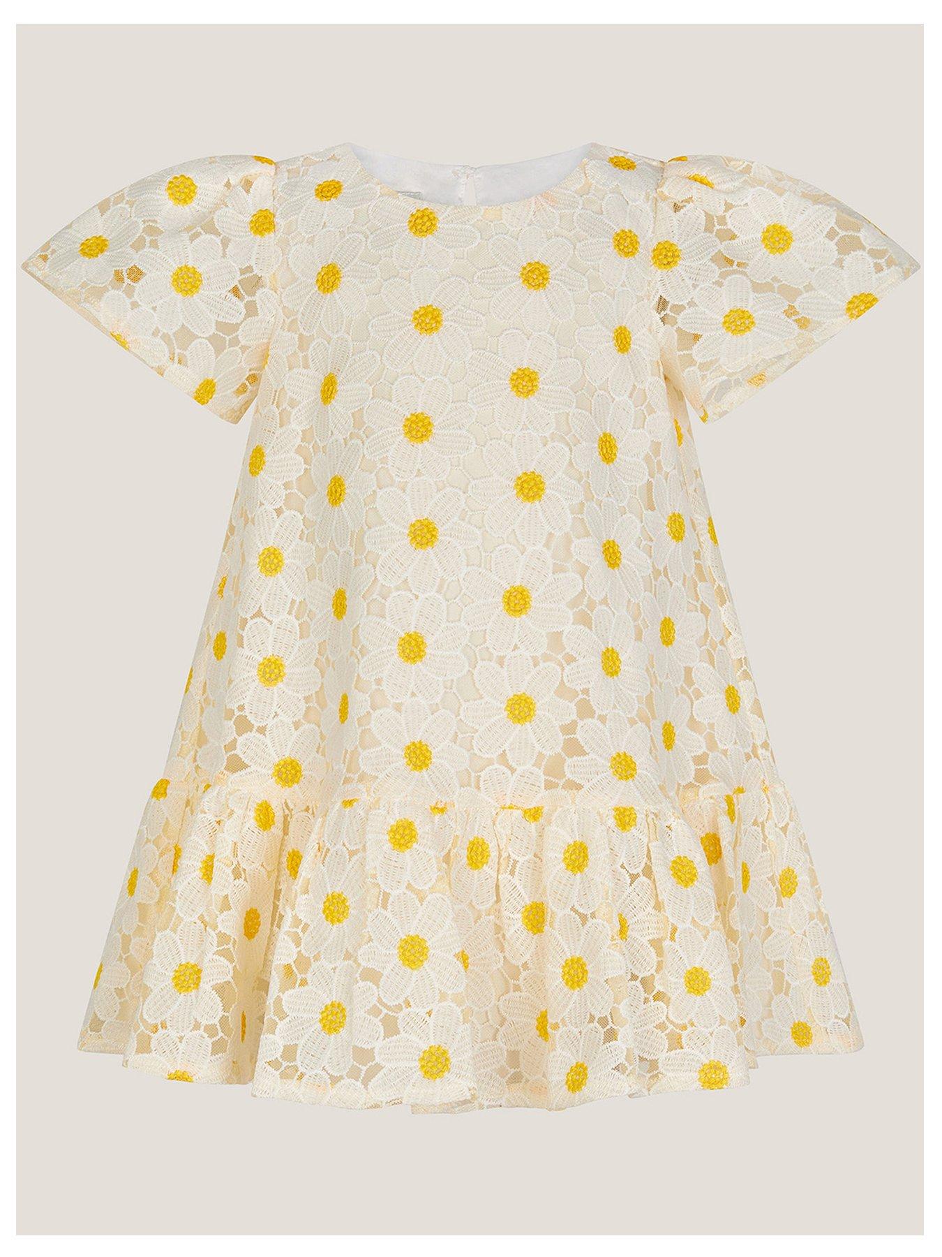  image of monsoon-baby-girls-zaria-daisy-lace-swing-dress-light-cream