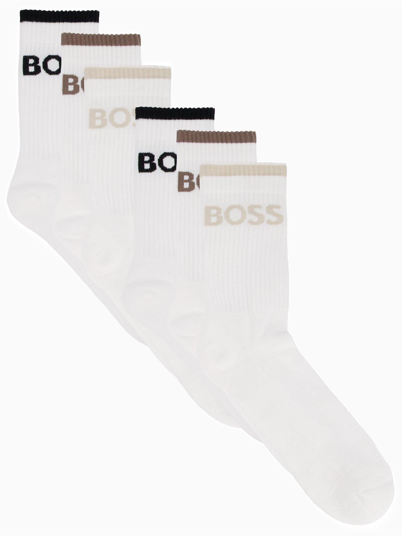 Image 1 of 3 of BOSS 6 Pack Crew Sports Socks - White