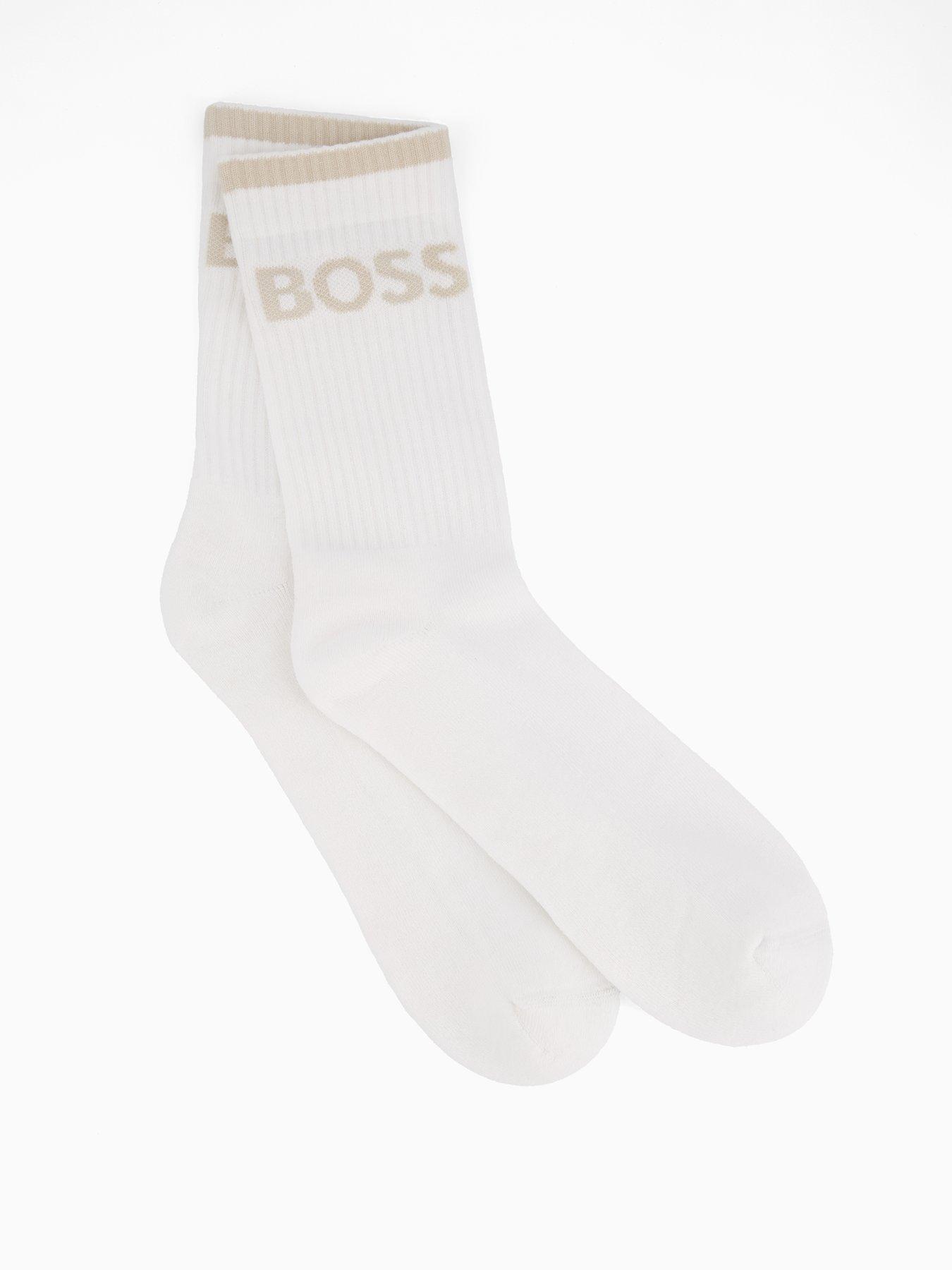 Image 2 of 3 of BOSS 6 Pack Crew Sports Socks - White