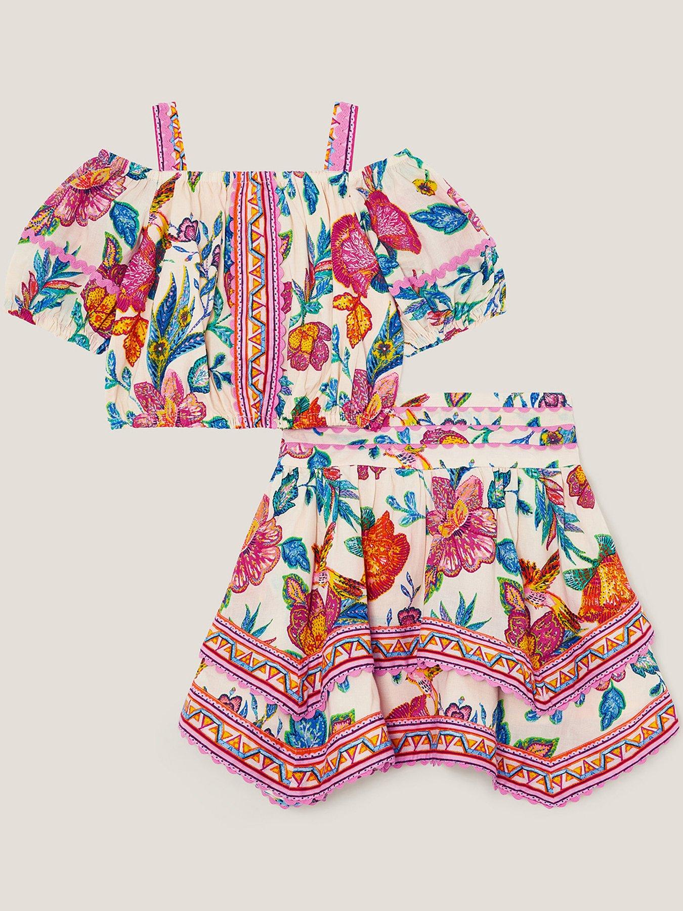  image of monsoon-girls-aurelia-top-and-skirt-set-light-cream