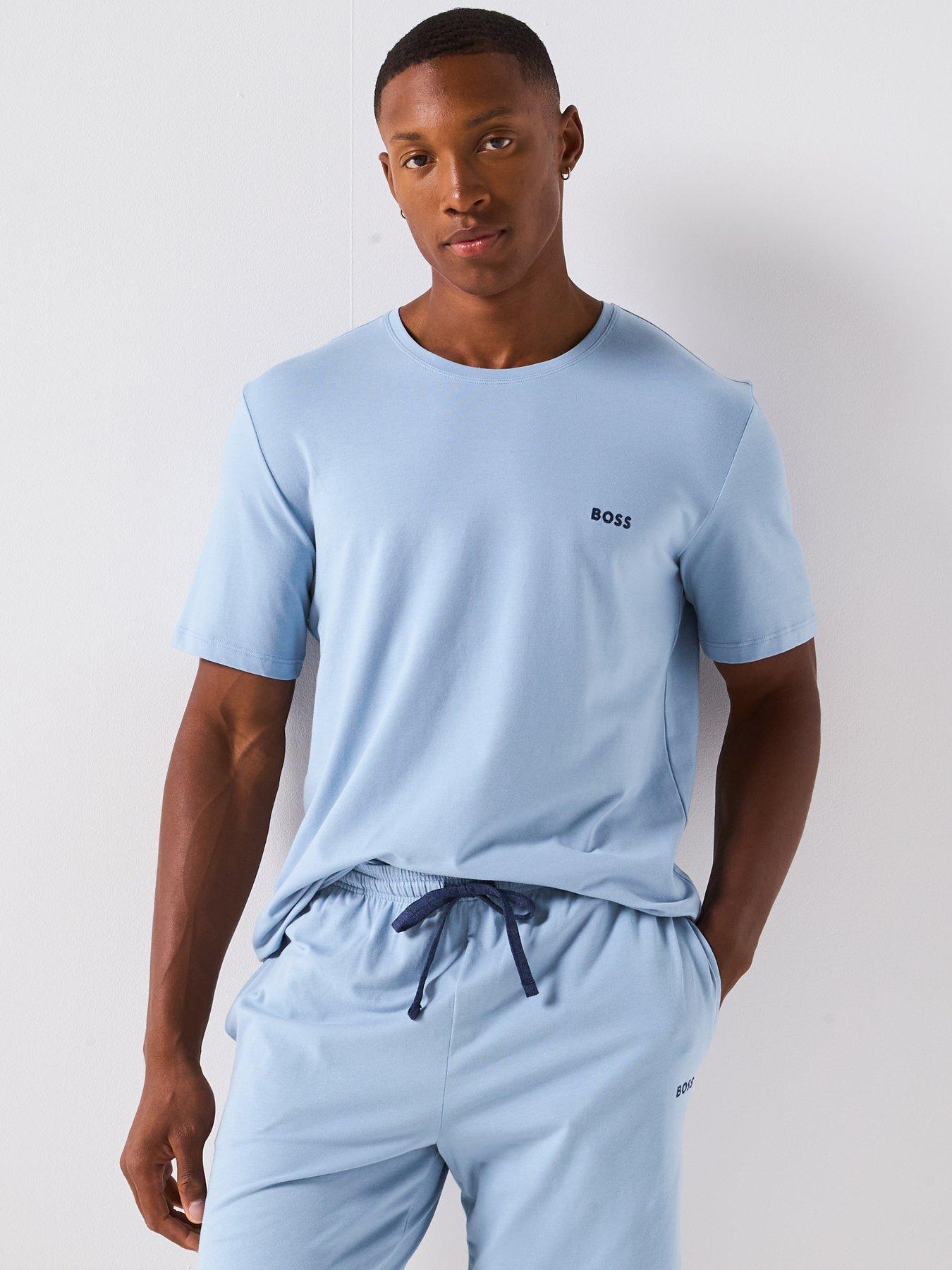 Image 1 of 6 of BOSS Mix &amp; Match Regular Fit Loungewear T-shirt - Light Blue
