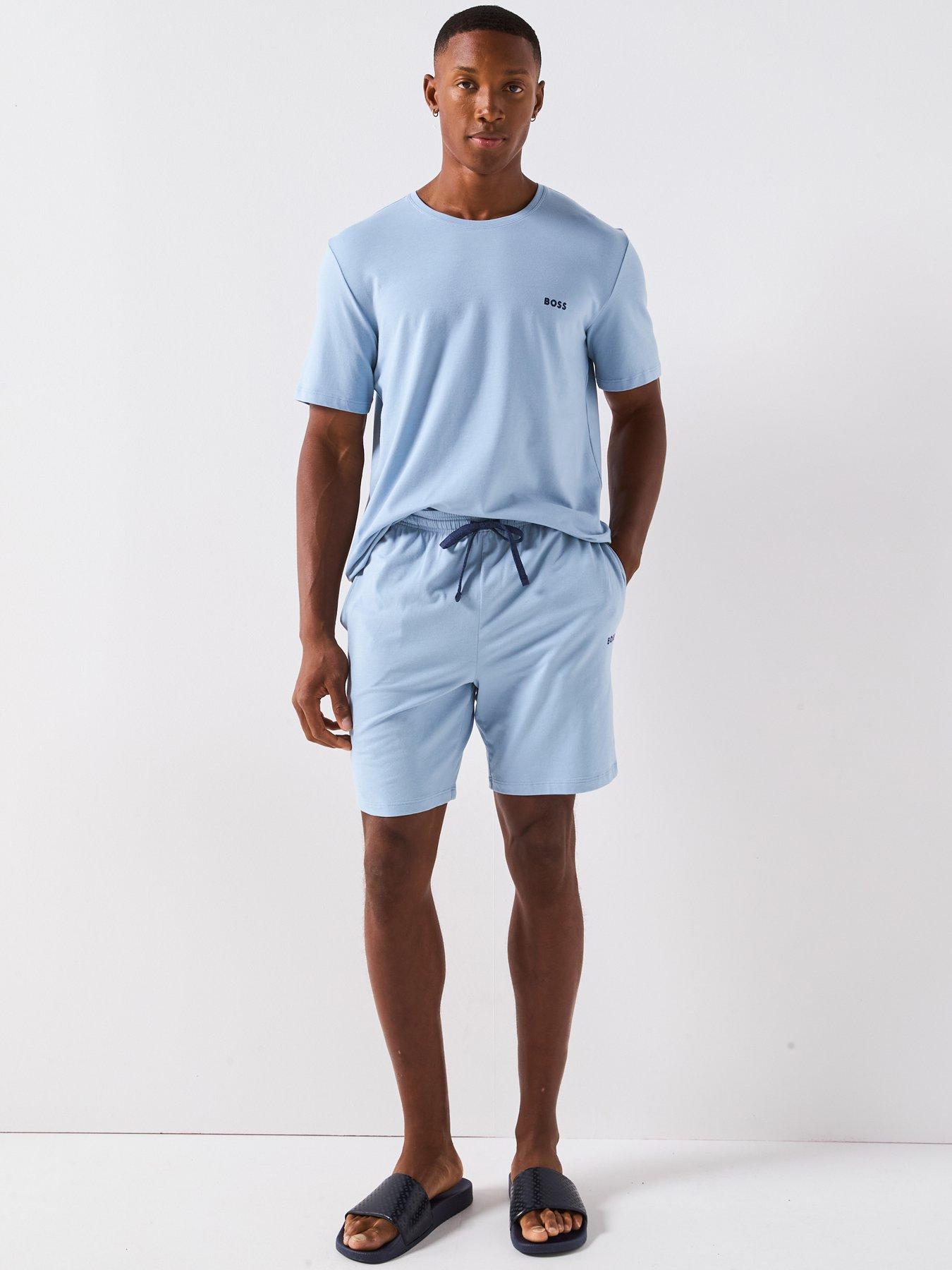 Image 3 of 6 of BOSS Mix &amp; Match Regular Fit Loungewear T-shirt - Light Blue