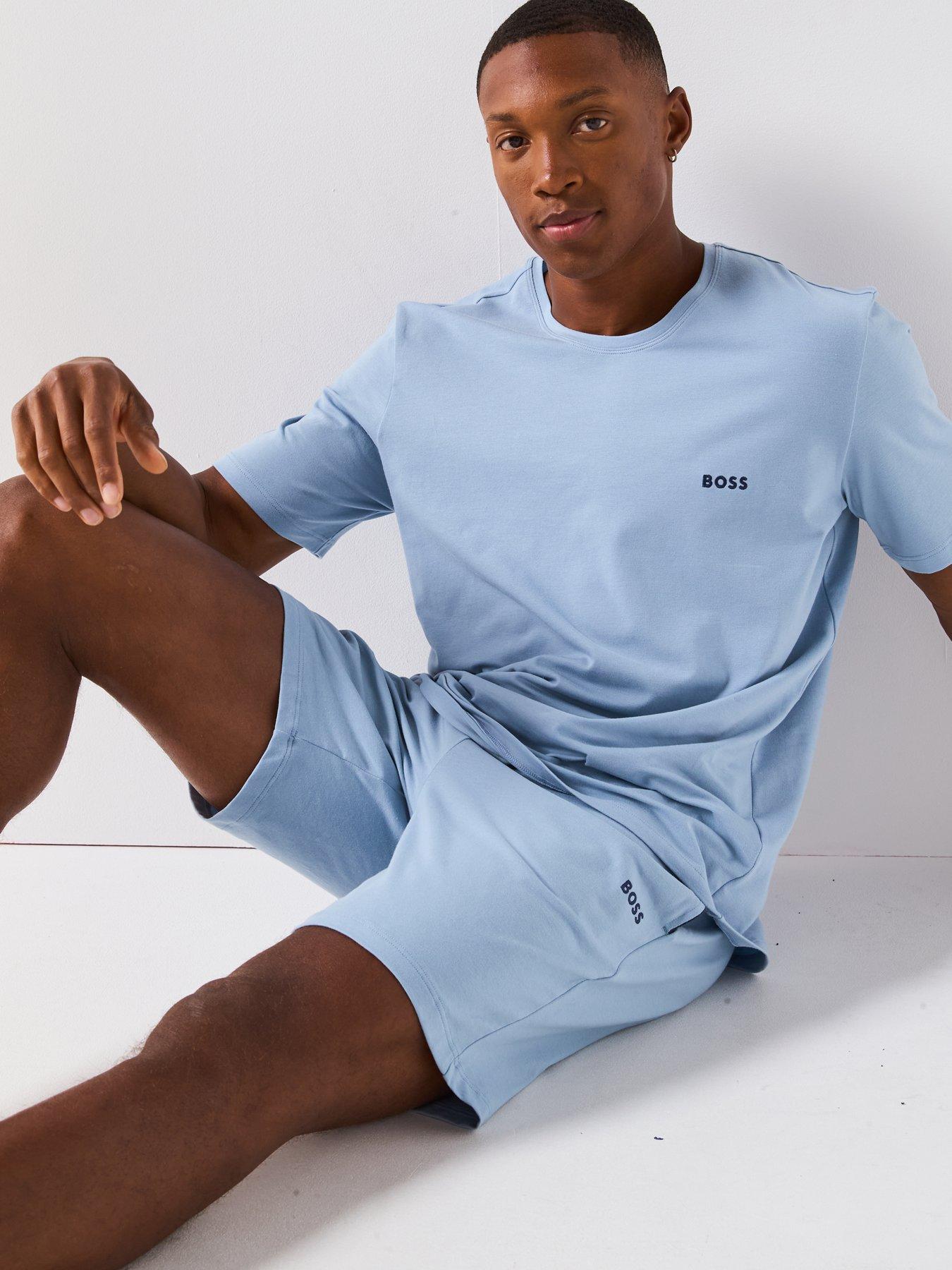 Image 6 of 6 of BOSS Mix &amp; Match Regular Fit Loungewear T-shirt - Light Blue