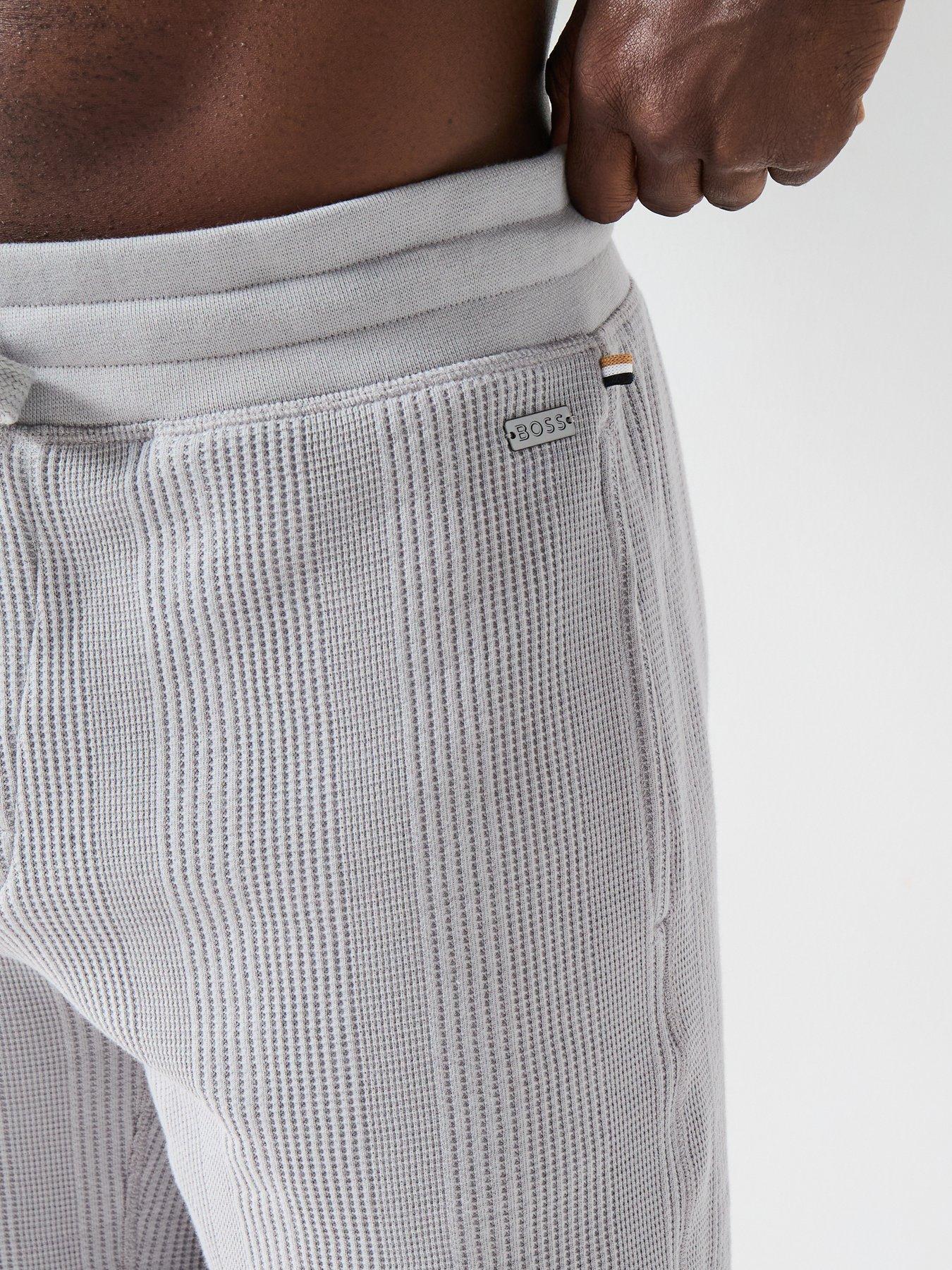 Image 4 of 4 of BOSS Structure Loungewear Waffle Shorts - Light Grey
