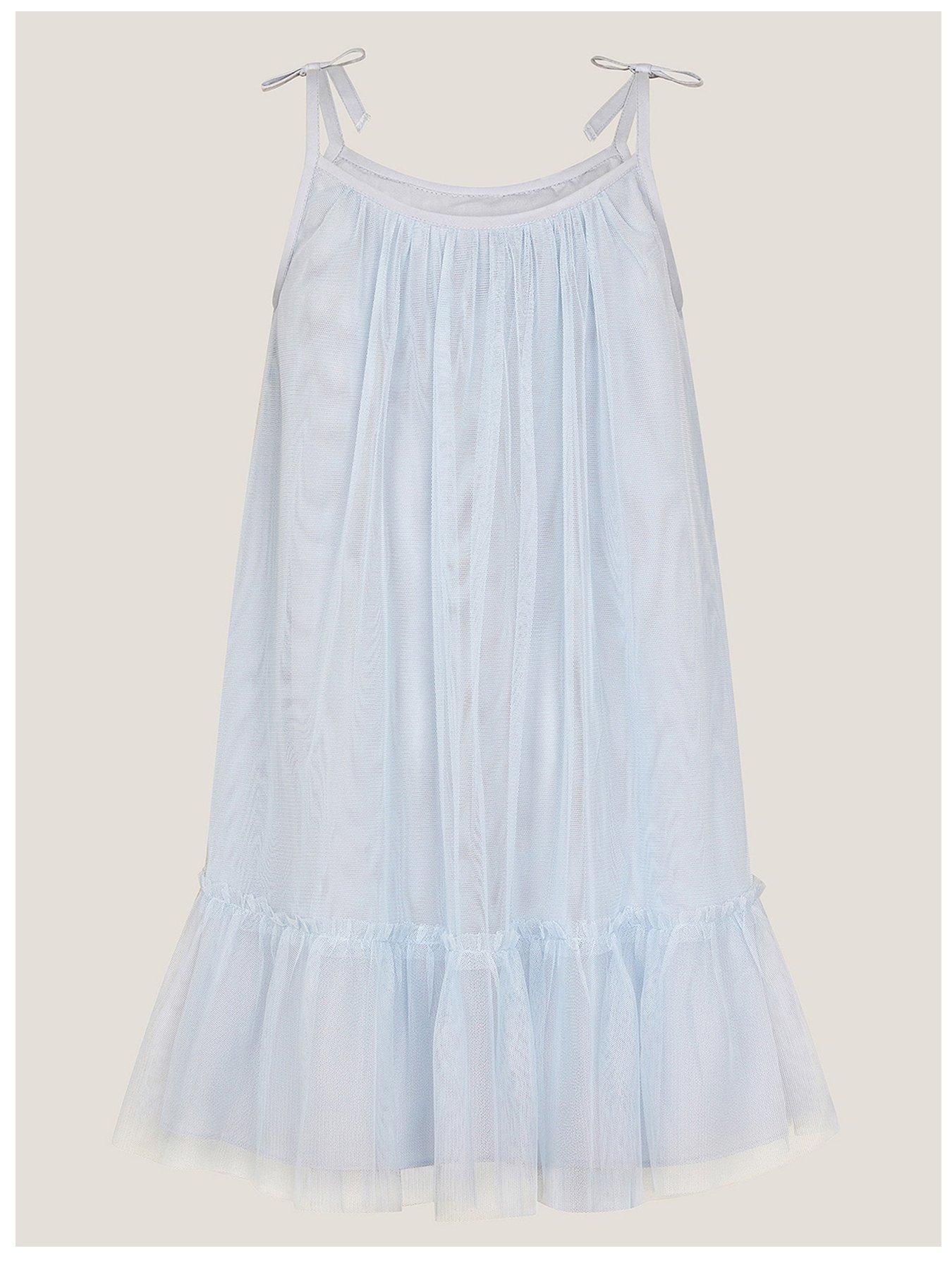 back image of monsoon-girls-rosalee-sequin-tulle-swing-dress-blue