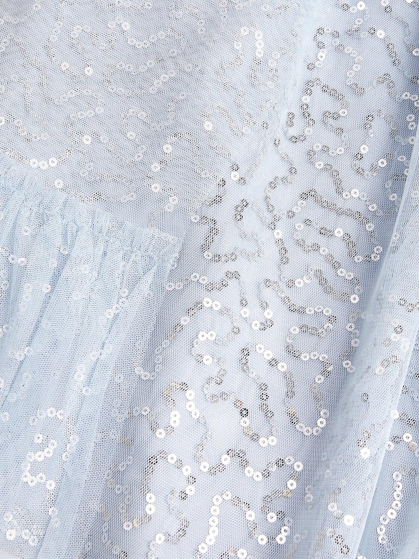  image of monsoon-girls-rosalee-sequin-tulle-swing-dress-blue