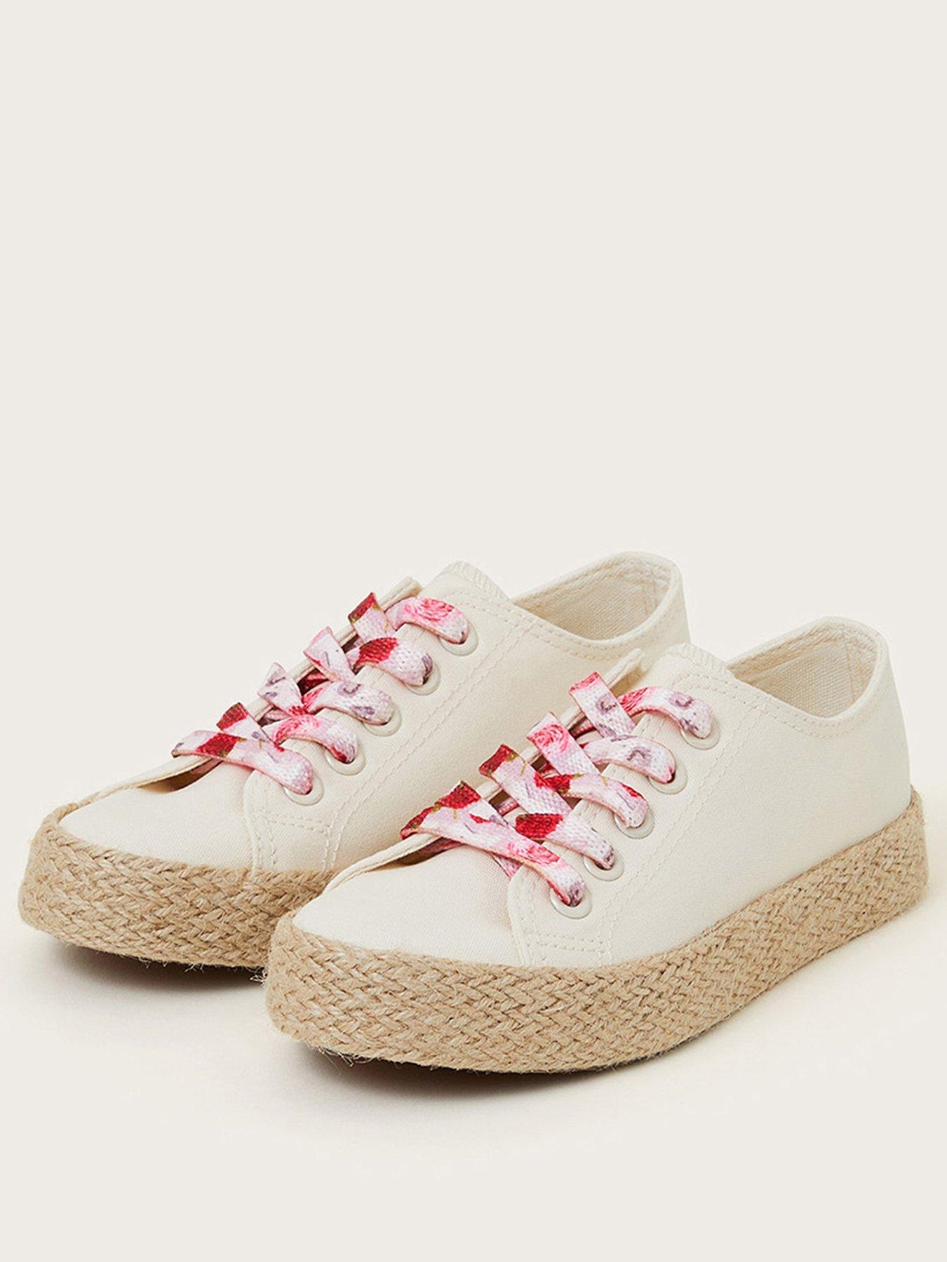  image of monsoon-girls-canvas-espadrille-trainers-light-cream