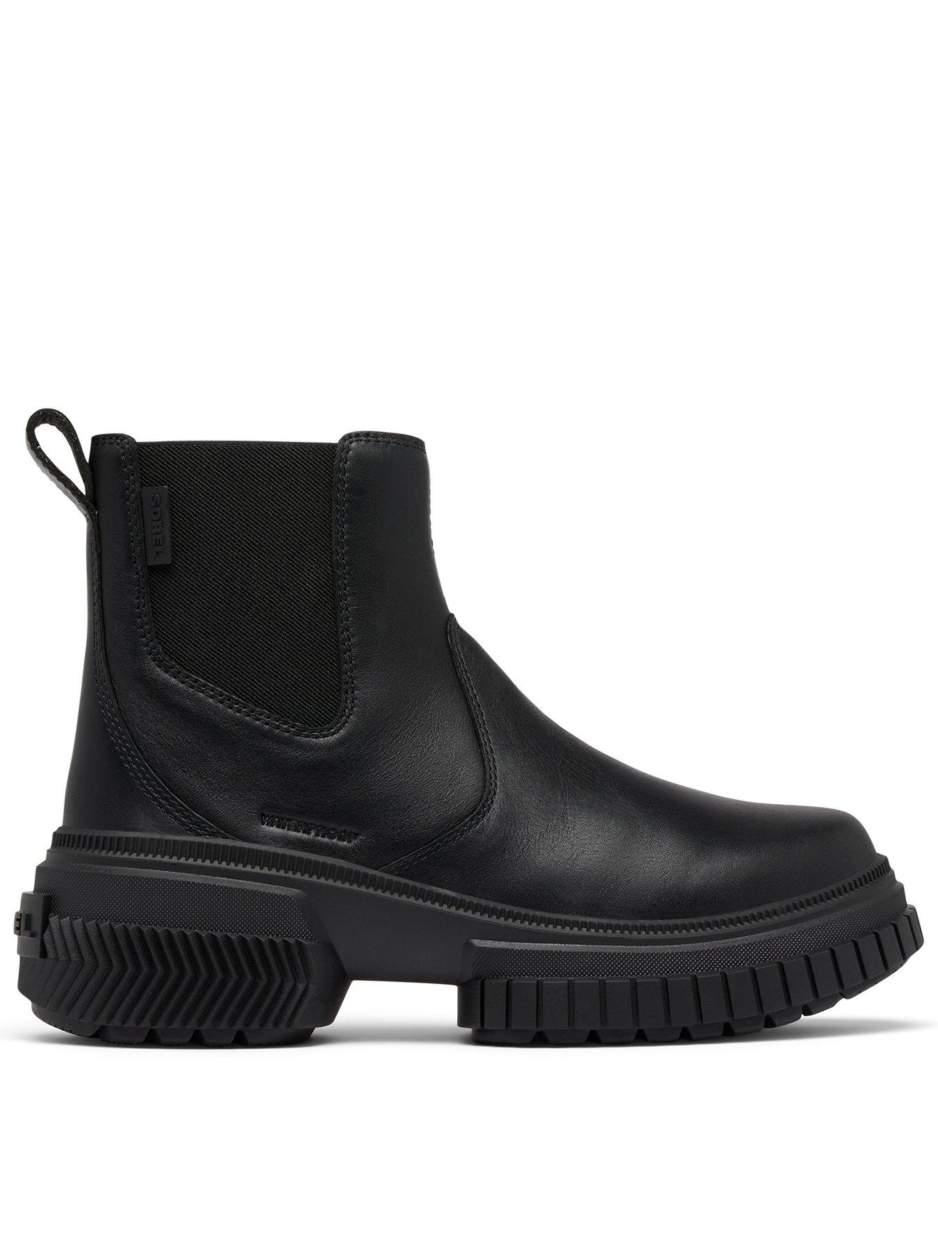  image of sorel-womens-ona-ave-chelsea-waterproof-boot-black