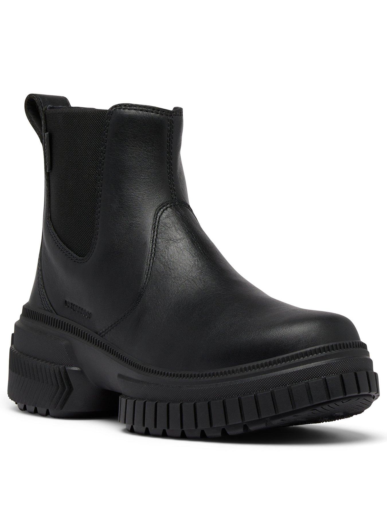  image of sorel-womens-ona-ave-chelsea-waterproof-boot-black