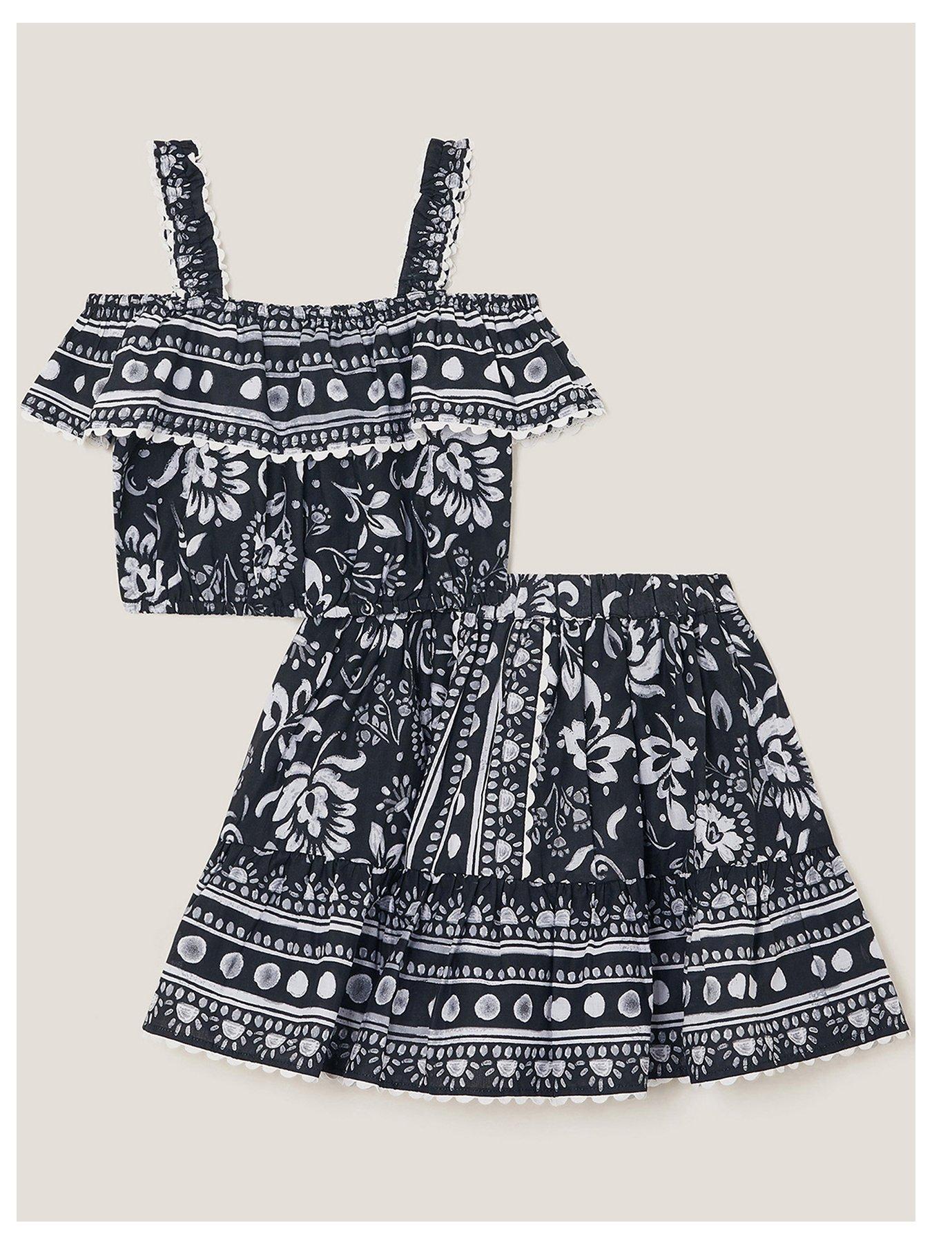 monsoon-girls-monochrome-tile-print-set-black
