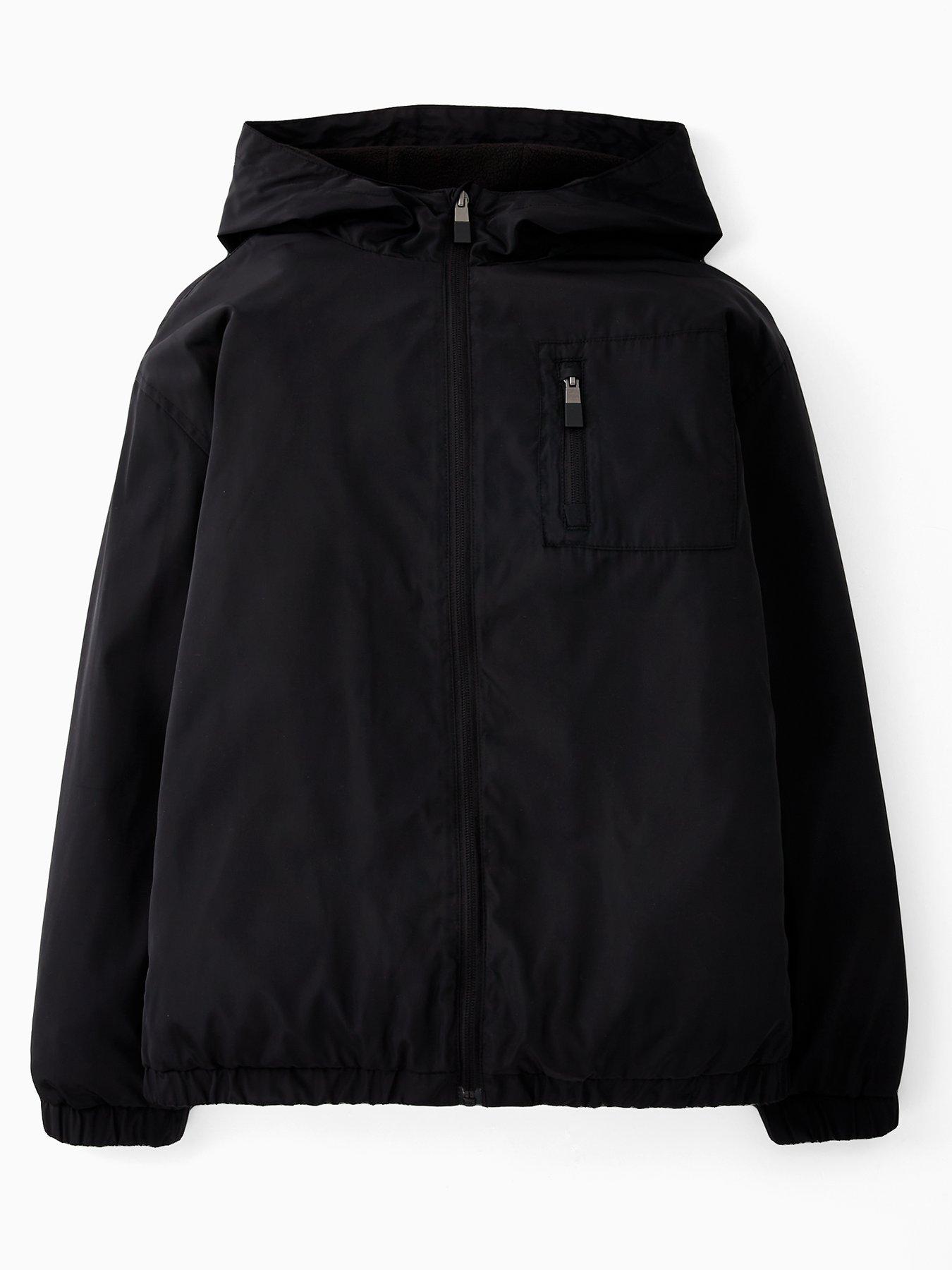Image 1 of 4 of V by Very Boys Sporty Zip Up Hooded Jacket - Black