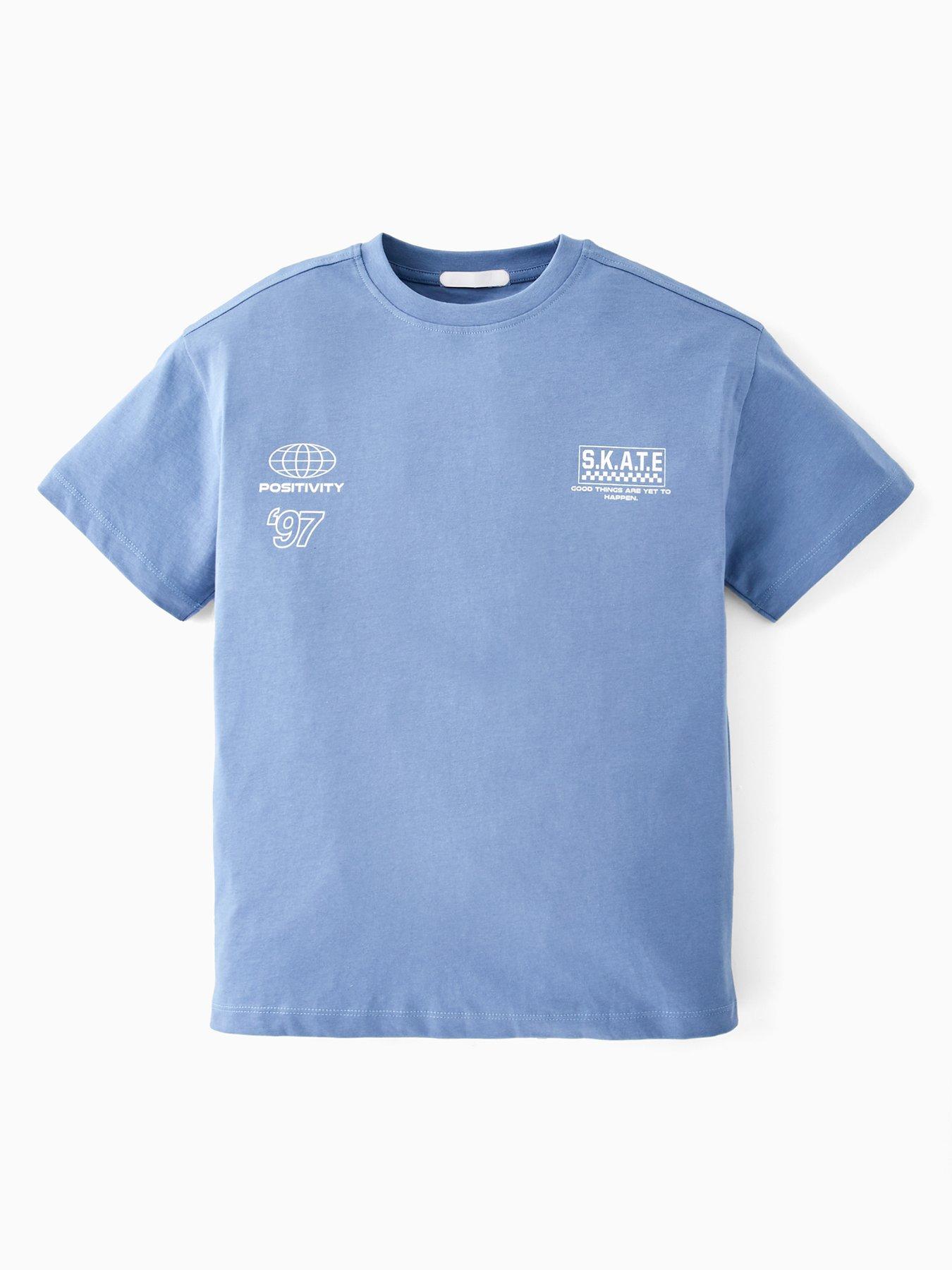 front image of v-by-very-boys-short-sleeve-skate-graphic-t-shirt-blue