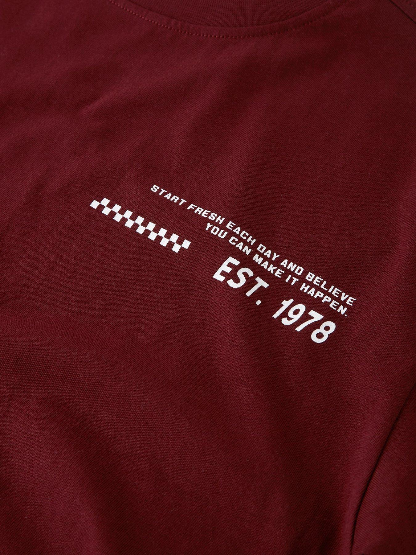 Image 3 of 4 of V by Very Boys Short Sleeve Pocket Detail T-Shirt - Dark Burgundy
