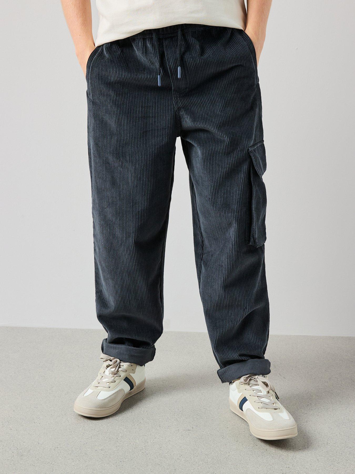 the-very-collection-boys-cord-wide-leg-cargo-trousers-charcoal-grey
