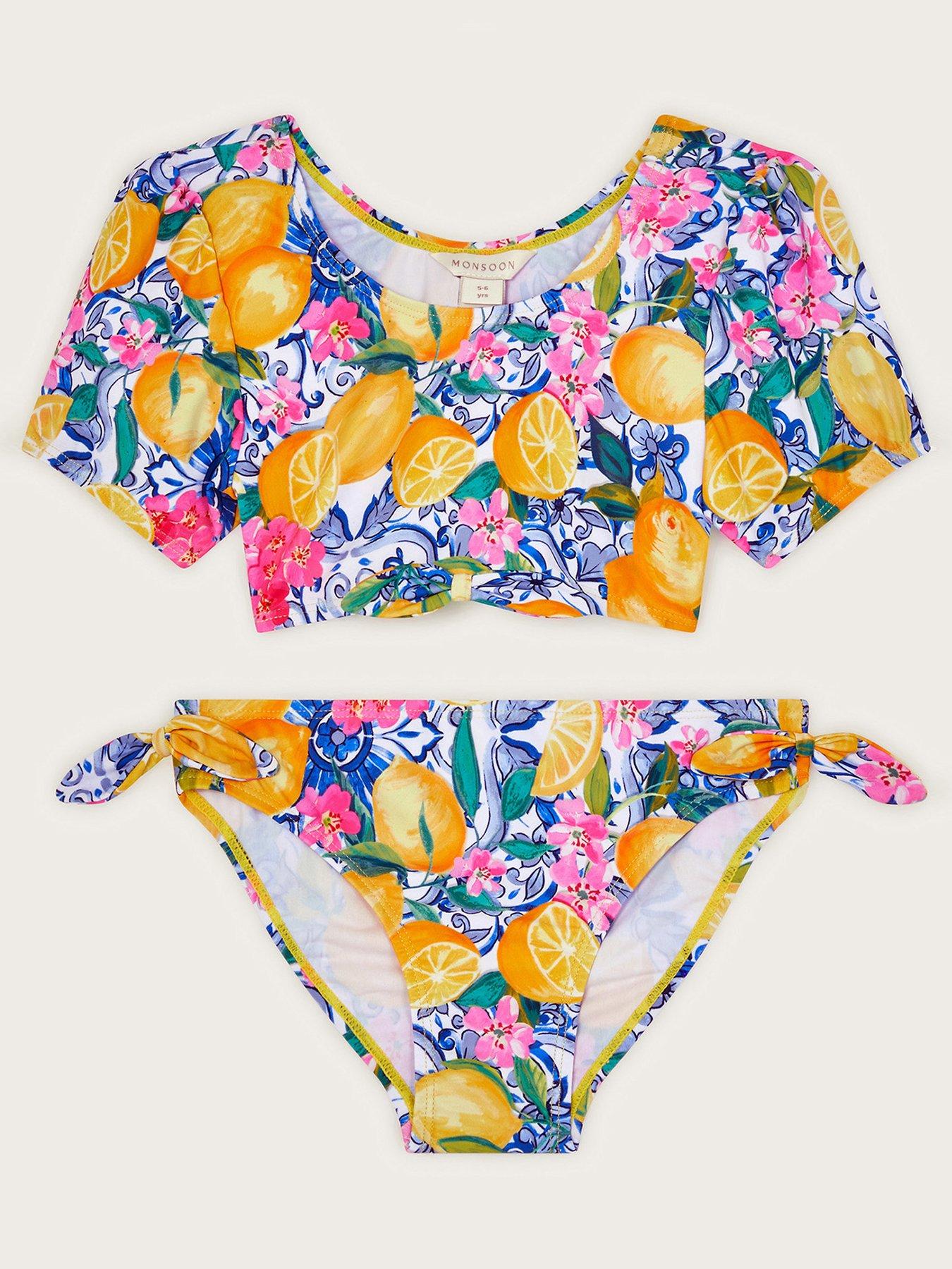 monsoon-girls-lemon-print-short-sleeve-bikini-set-light-yellow