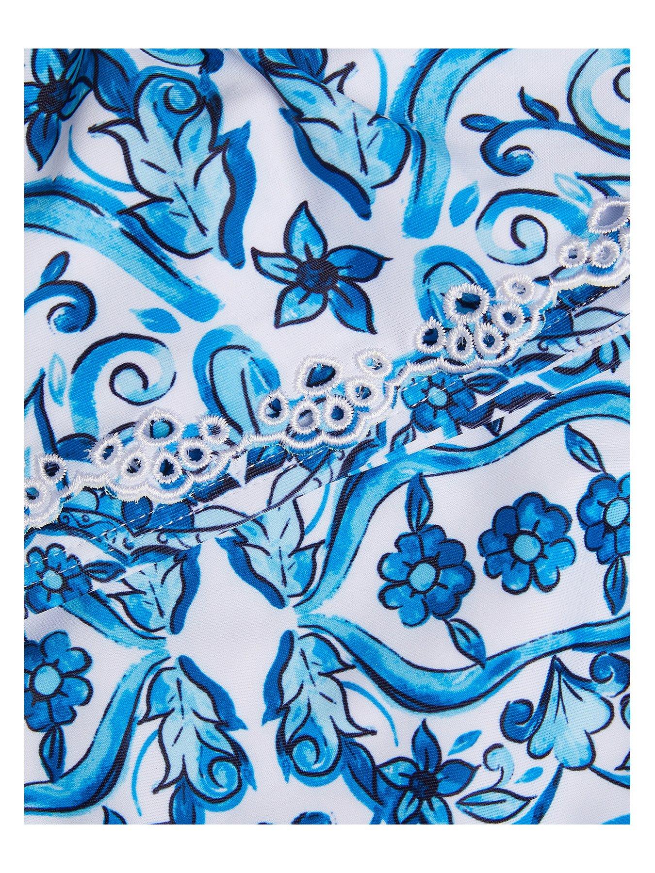  image of monsoon-girls-calista-print-ruffle-bikini-blue
