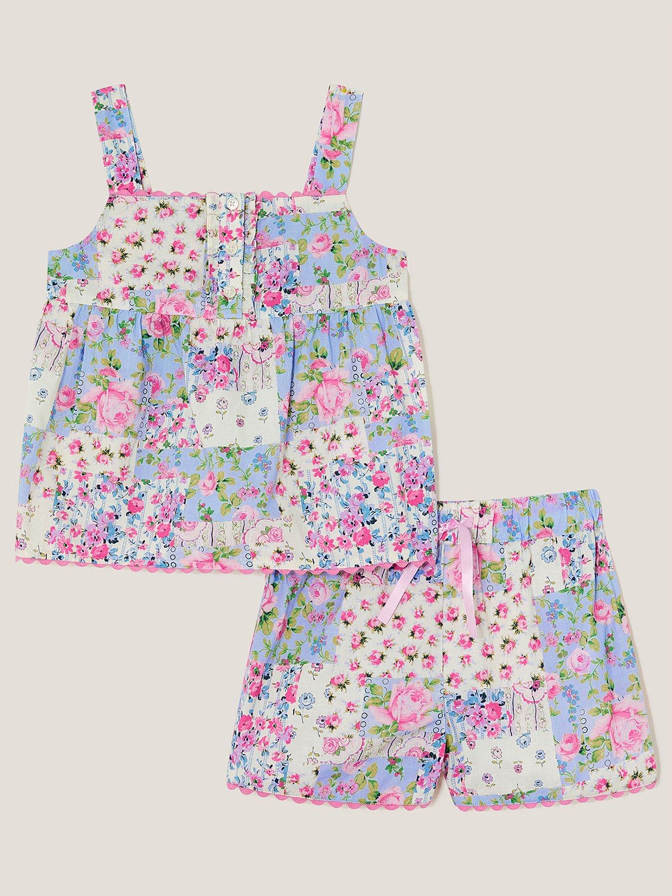 undefined Girls Patchwork Print Woven Pyjamas - Multi