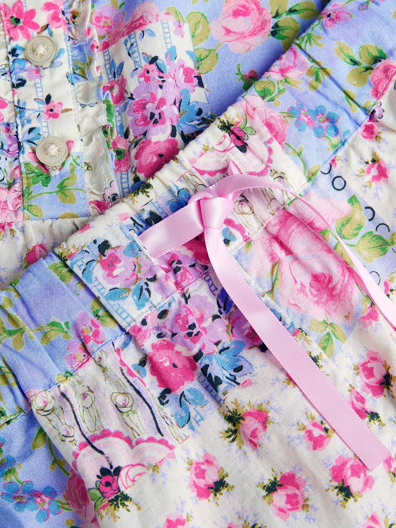  image of monsoon-girls-patchwork-print-woven-pyjamas-multi