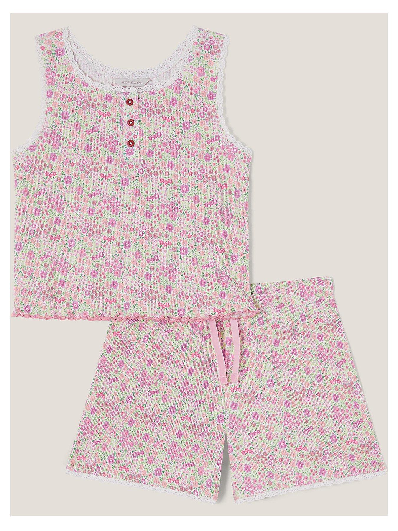 monsoon-girls-floral-jersey-short-pyjamas-set-cream