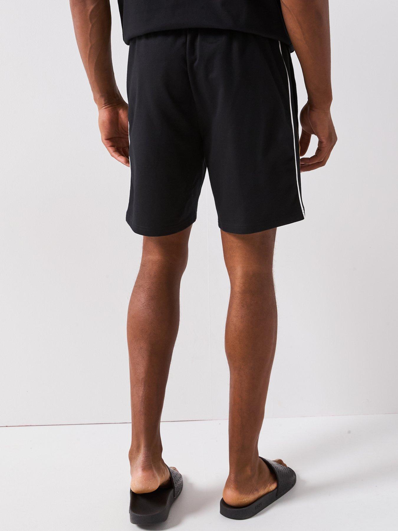 Image 2 of 6 of BOSS Iconic Taped Loungewear Shorts - Black