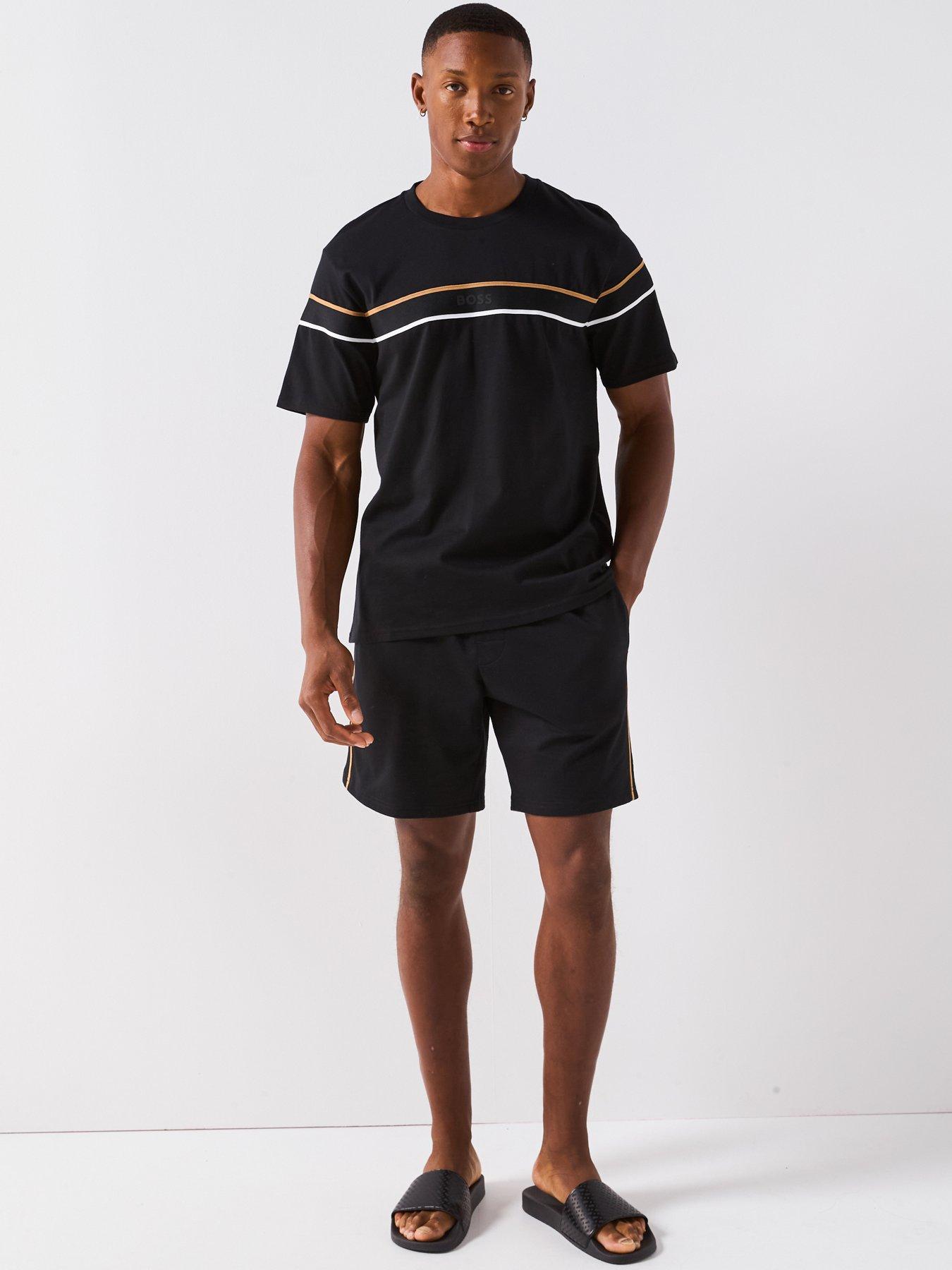 Image 3 of 6 of BOSS Iconic Taped Loungewear Shorts - Black
