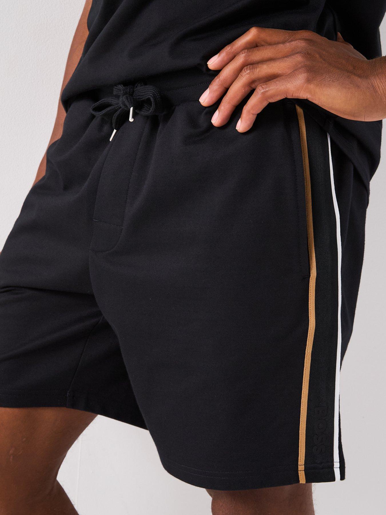 Image 4 of 6 of BOSS Iconic Taped Loungewear Shorts - Black