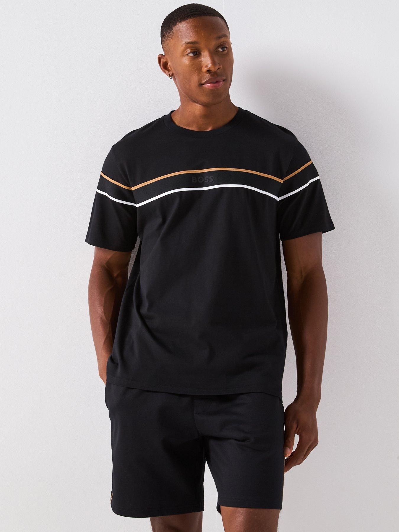 Image 5 of 6 of BOSS Iconic Taped Loungewear Shorts - Black