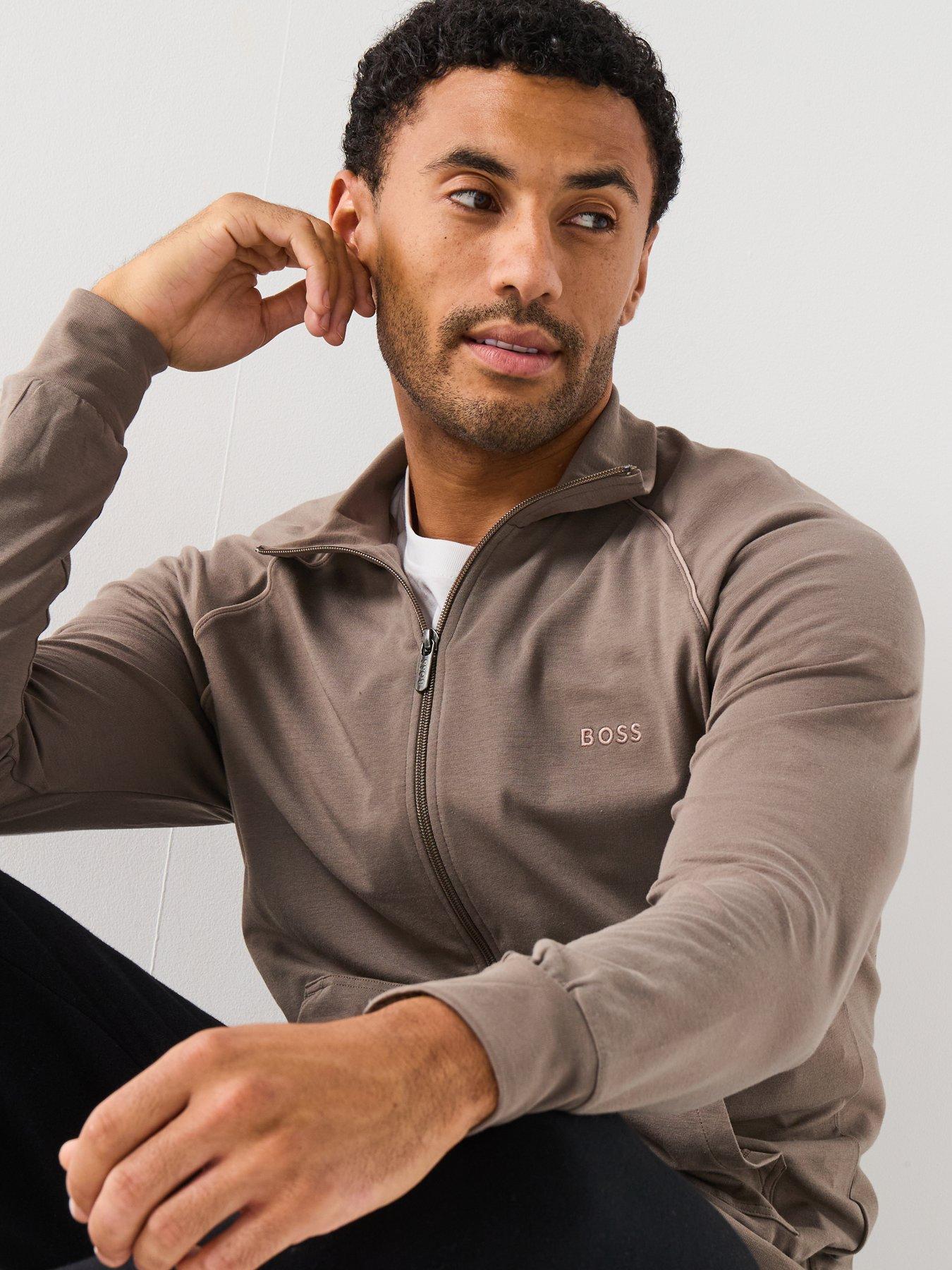 Image 4 of 6 of BOSS Mix &amp; Match Loungewear Track Top - Brown