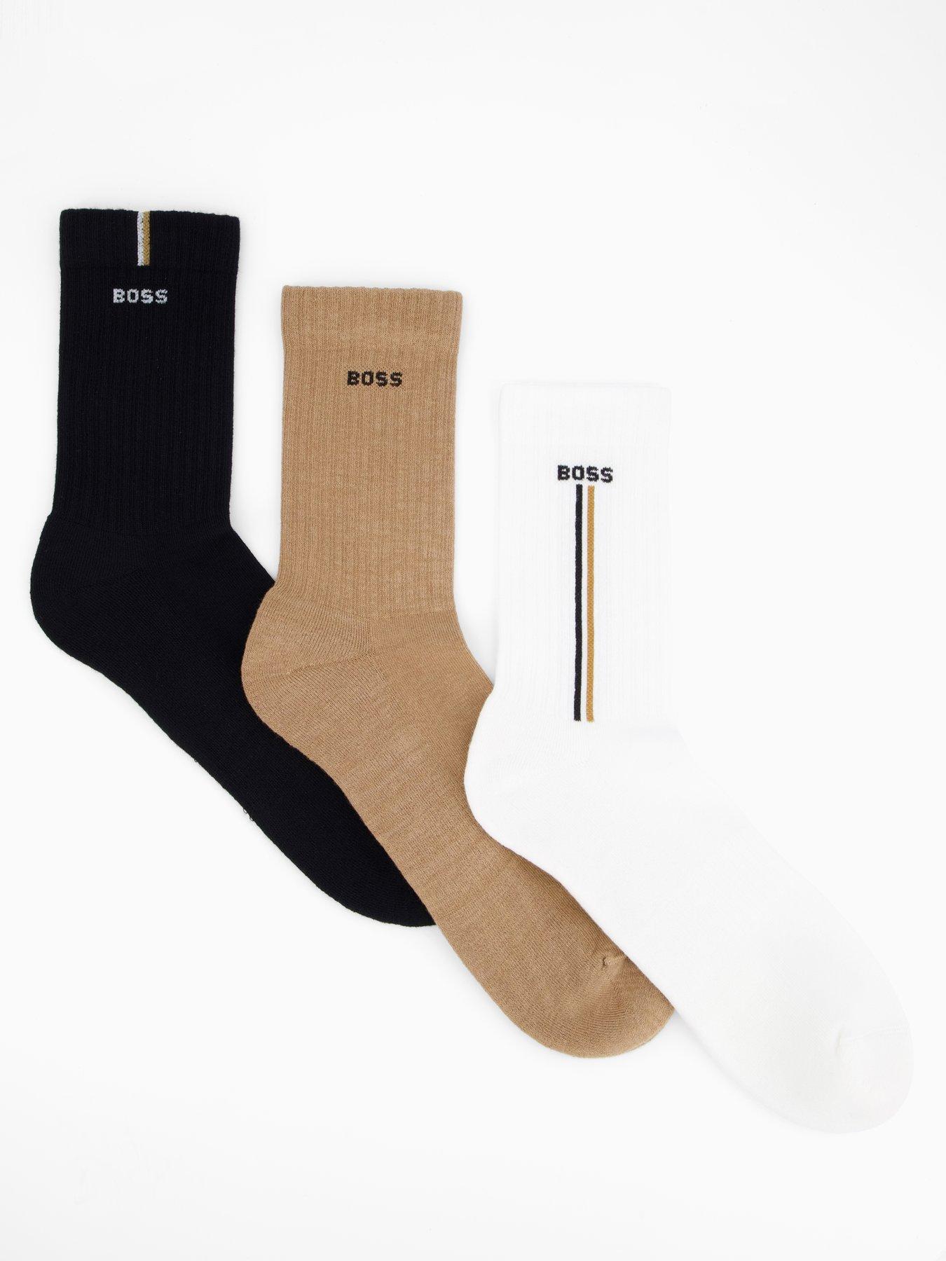 undefined 3 Pack Vertical Line Crew Socks - Assorted