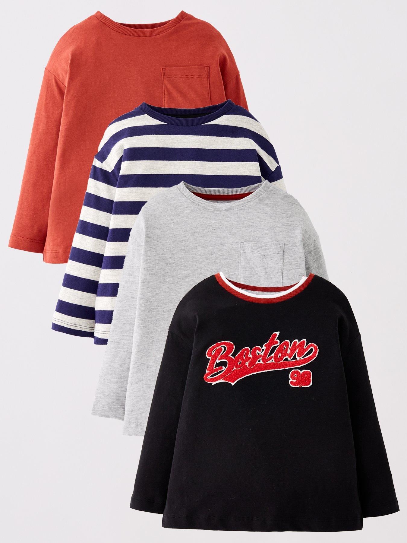 undefined Boys 4 Pack Boston Varsity Long Sleeve T-shirts - Multi