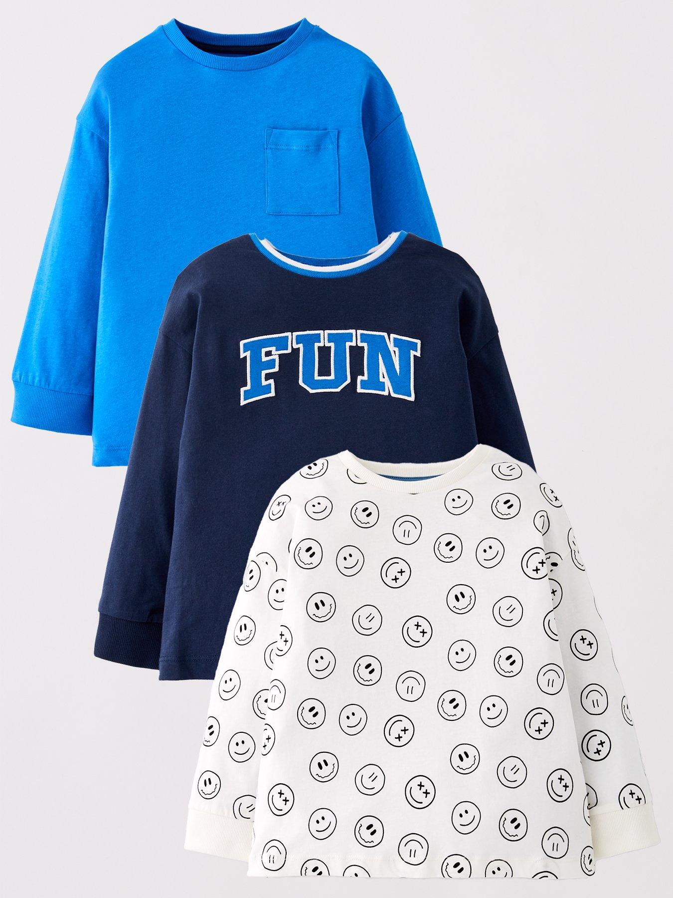 undefined Boys 3Pk Fun Long Sleeve T-Shirts - Multi