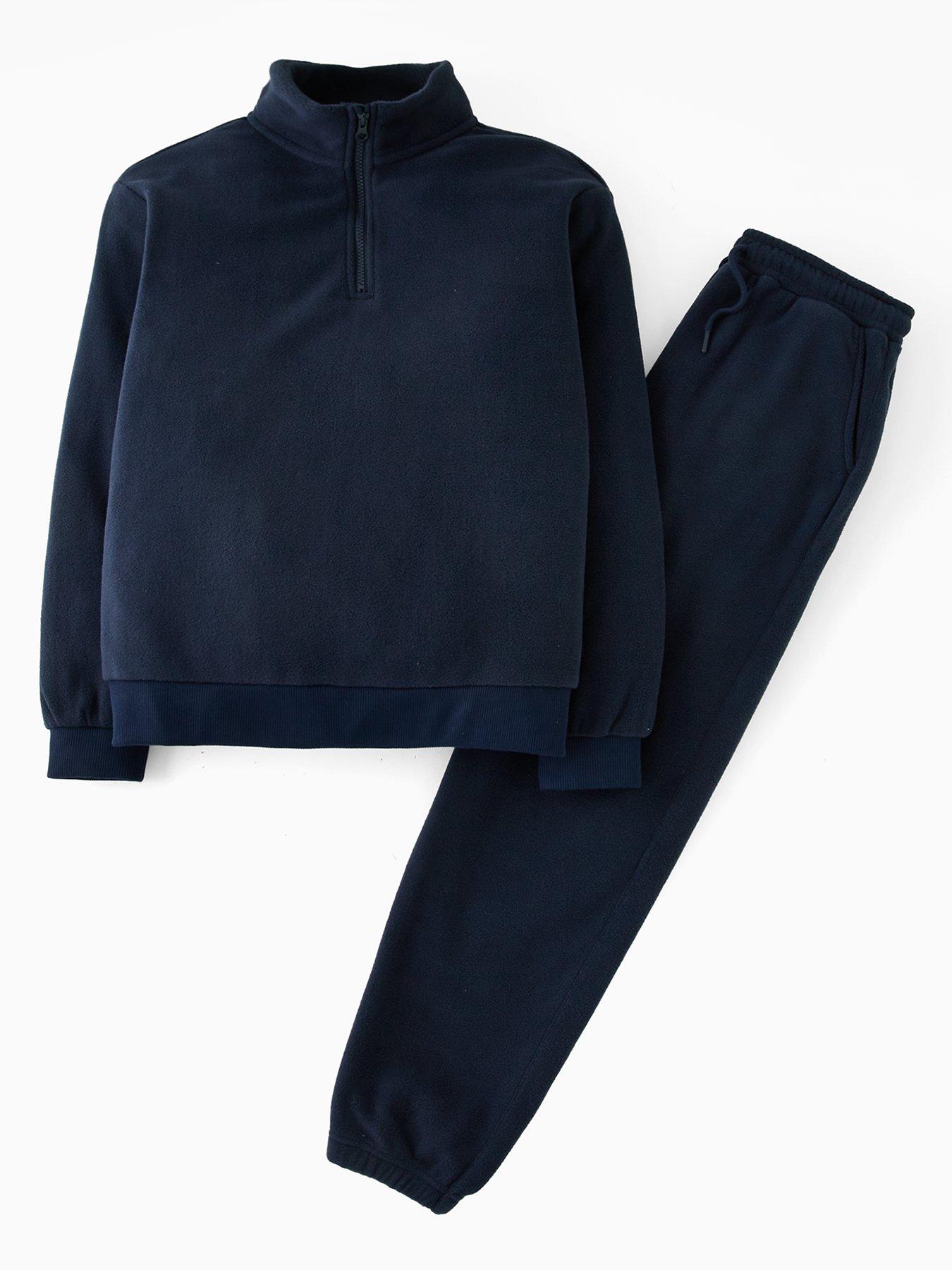  image of the-very-collection-boys-funnel-neck-half-zip-tracksuit-navy