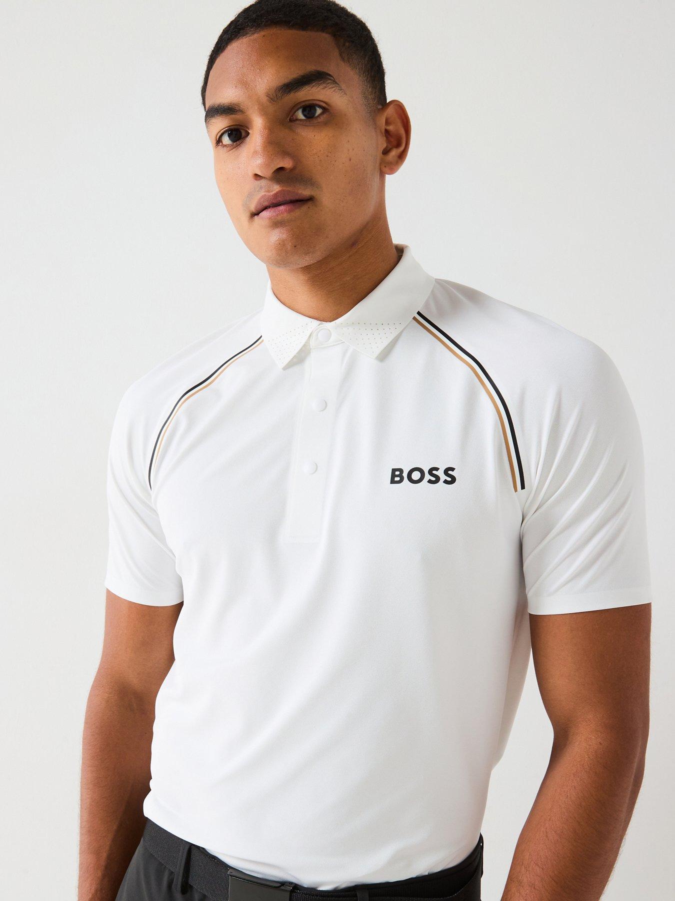 BOSS Mens Golf Paule Polo -White