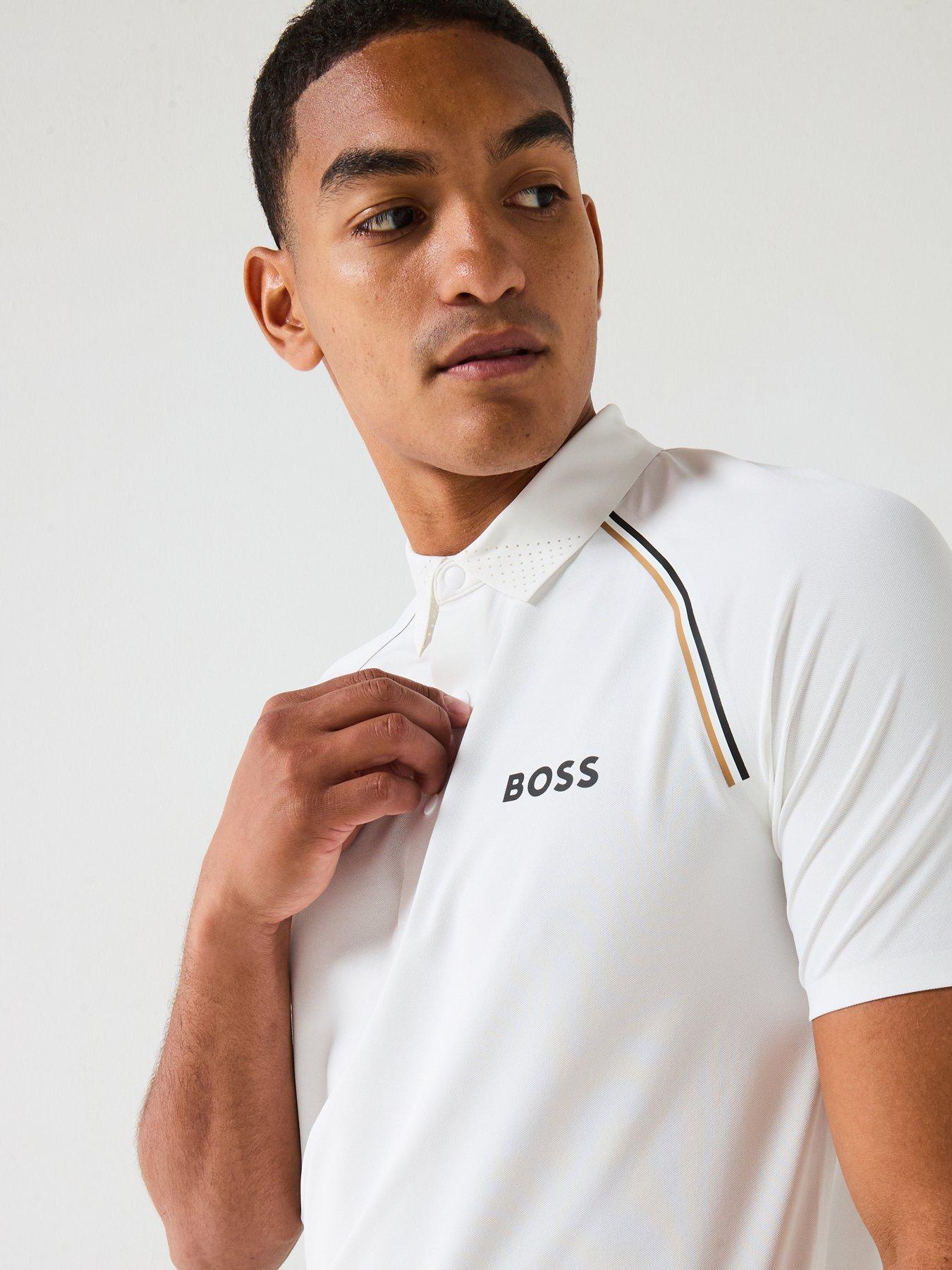 Image 4 of 4 of BOSS Mens Golf Paule Polo -White