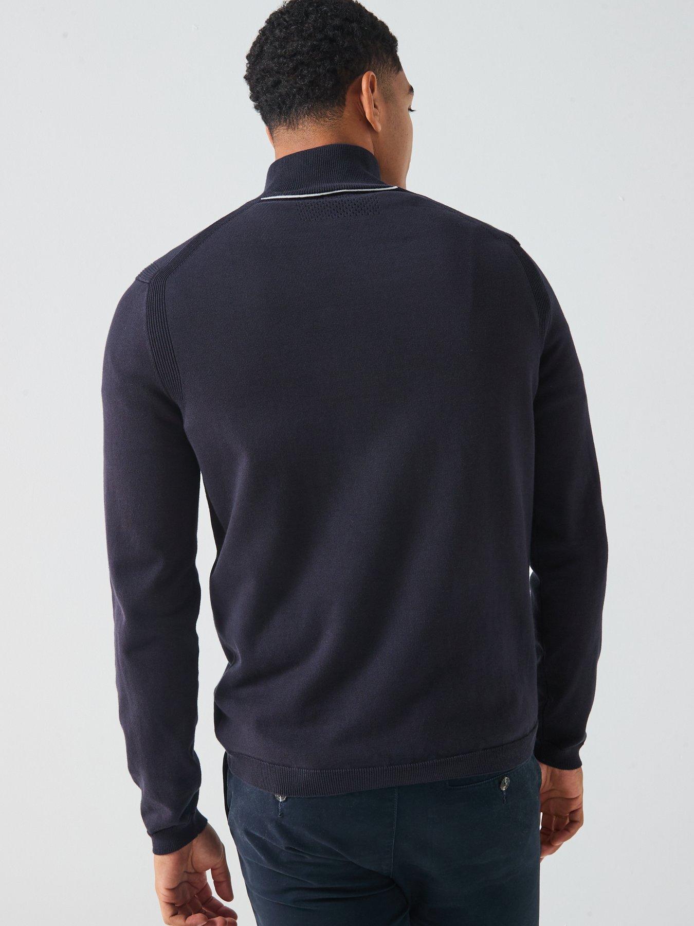 Image 2 of 5 of BOSS Mens Golf Mid Layer Top - Navy
