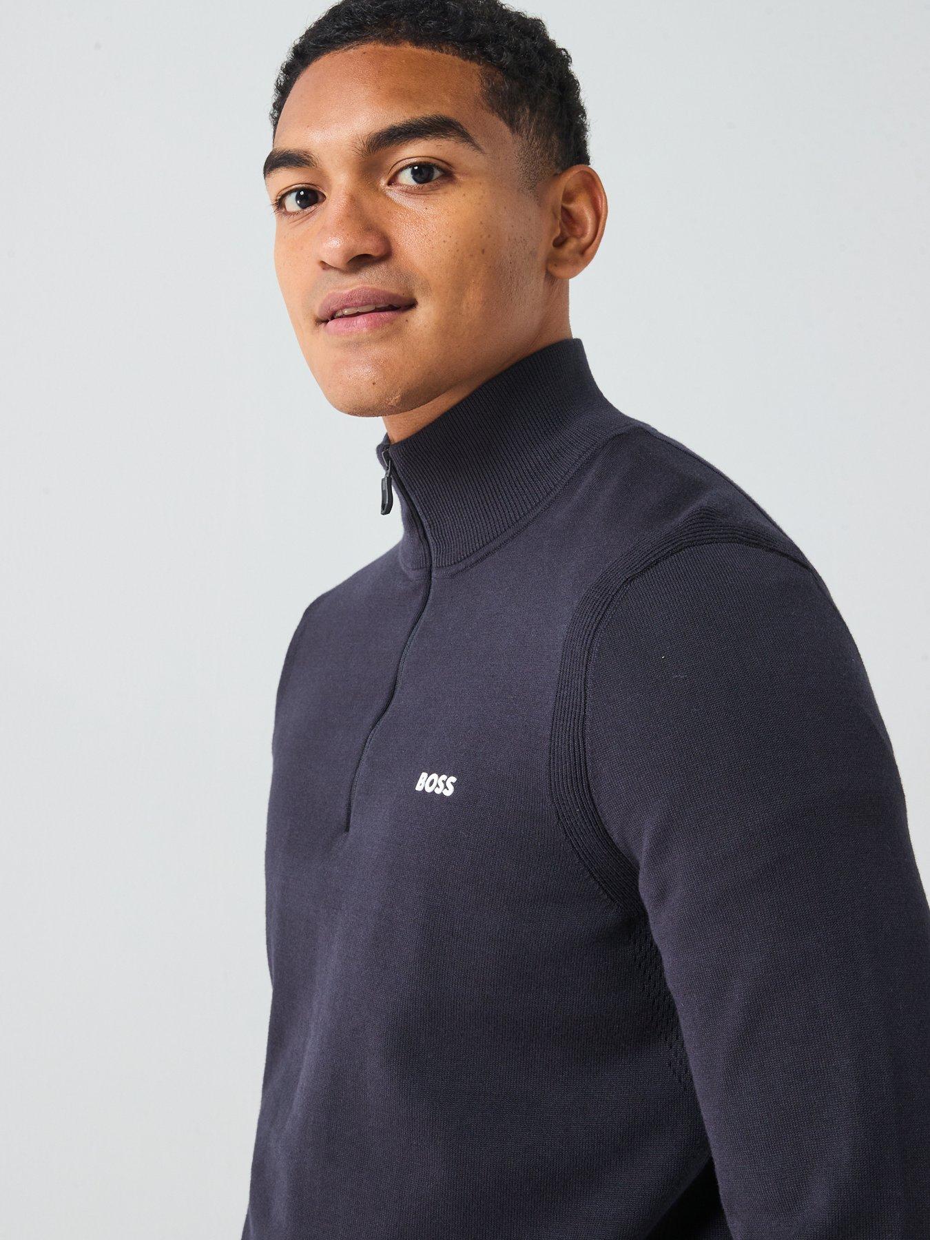 Image 4 of 5 of BOSS Mens Golf Mid Layer Top - Navy