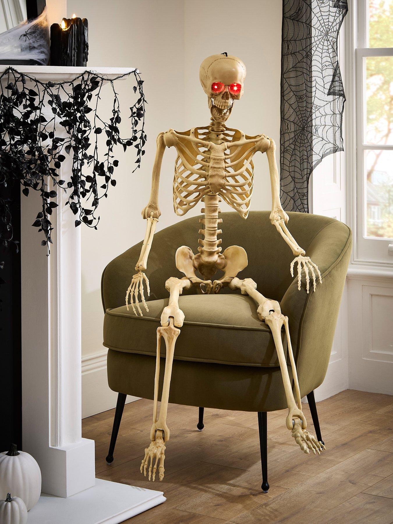 Image 1 of 5 of Smart Halloween Large&nbsp;Bones Skeleton With Light Up Eyes Decoration&nbsp;- 1.5 m