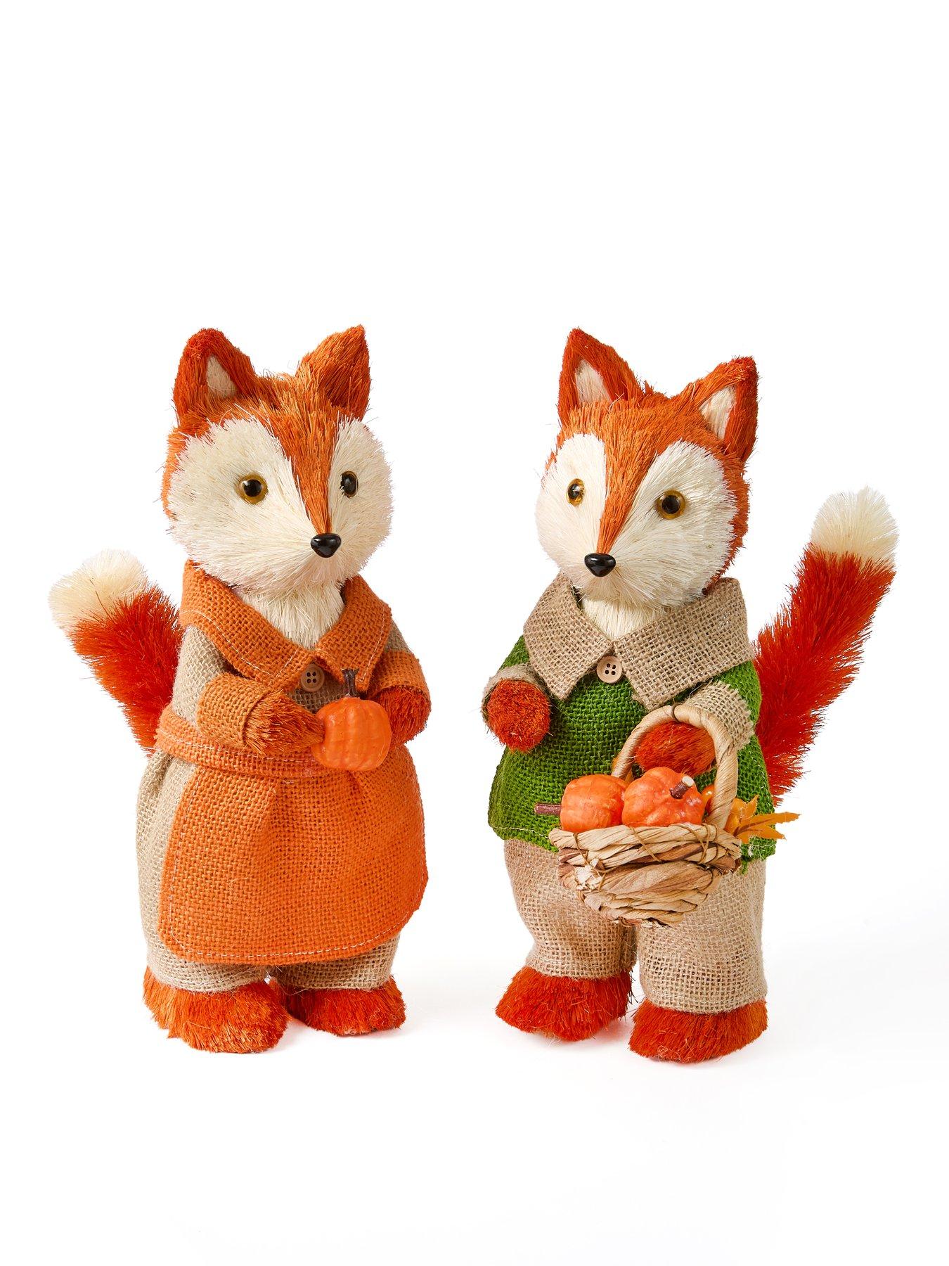 Image 2 of 7 of Smart Autumn Set of 2 Harvest Fox Autumn Decorations
