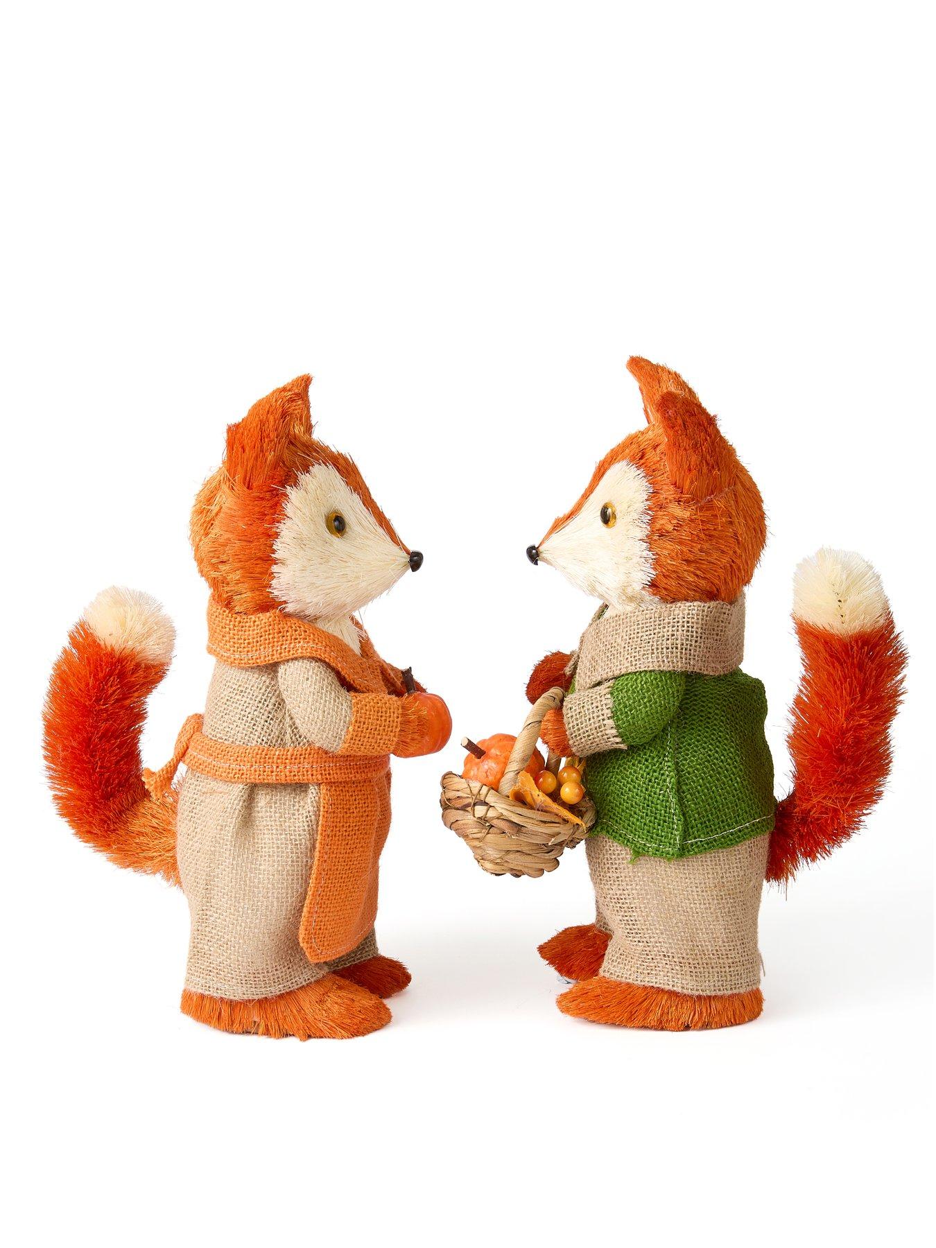 Image 3 of 7 of Smart Autumn Set of 2 Harvest Fox Autumn Decorations