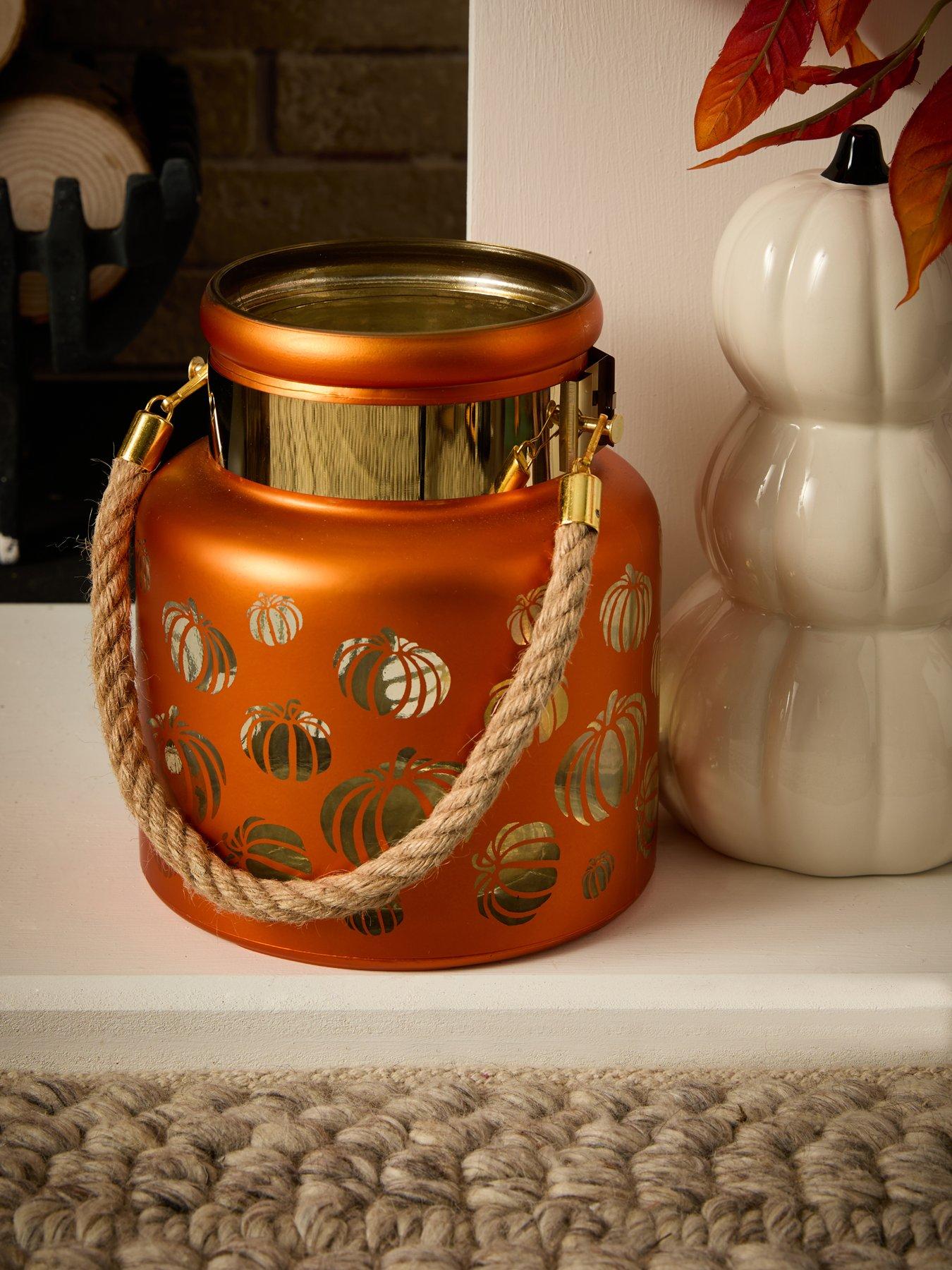 Image 2 of 6 of Smart Autumn Pumpkin Glass Lantern Halloween Decoration