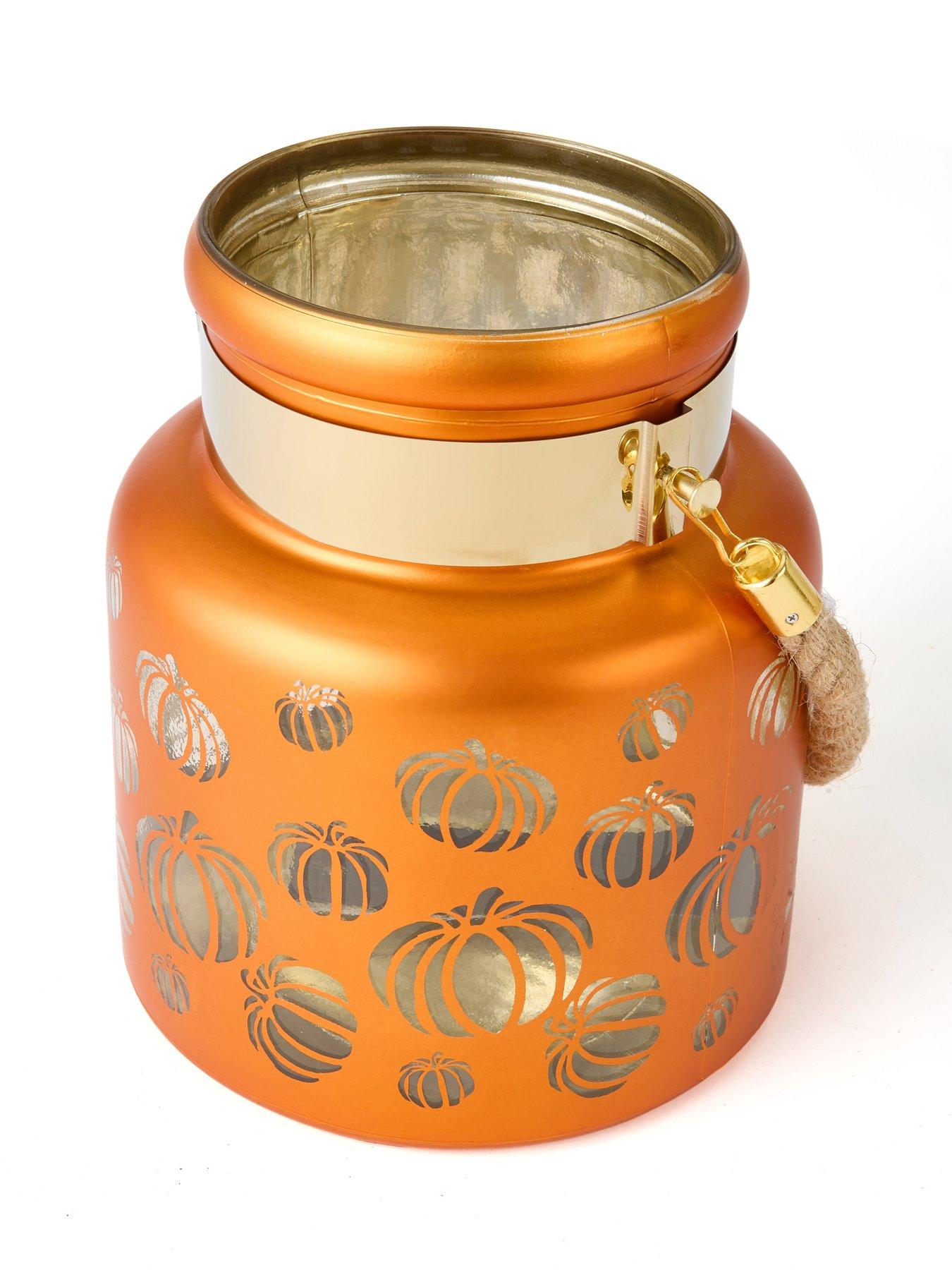 Image 3 of 6 of Smart Autumn Pumpkin Glass Lantern Halloween Decoration