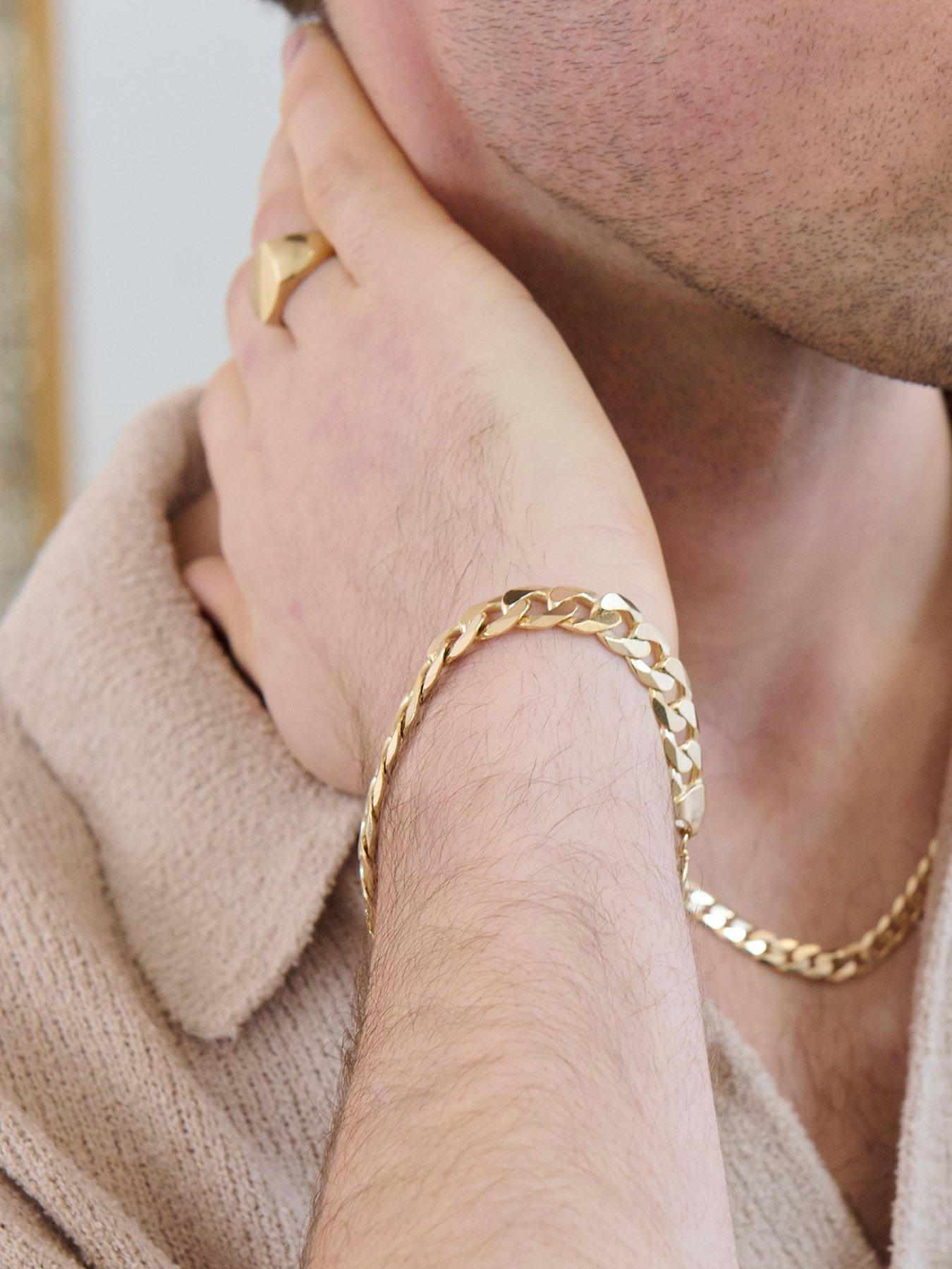 The Love Collection 9ct Yellow Gold Solid Curb Chain Bracelet (10mm) 8.25 inch