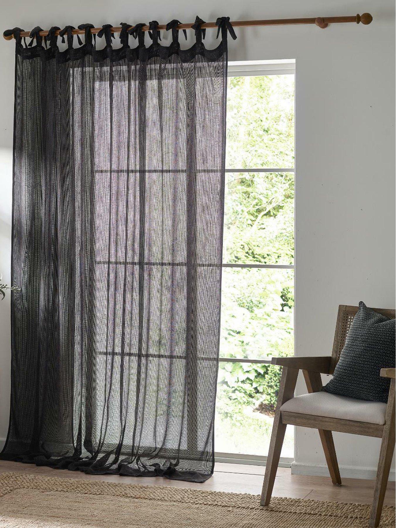 Yard Nimbus Tie Top Sheer Curtain Panel Voile