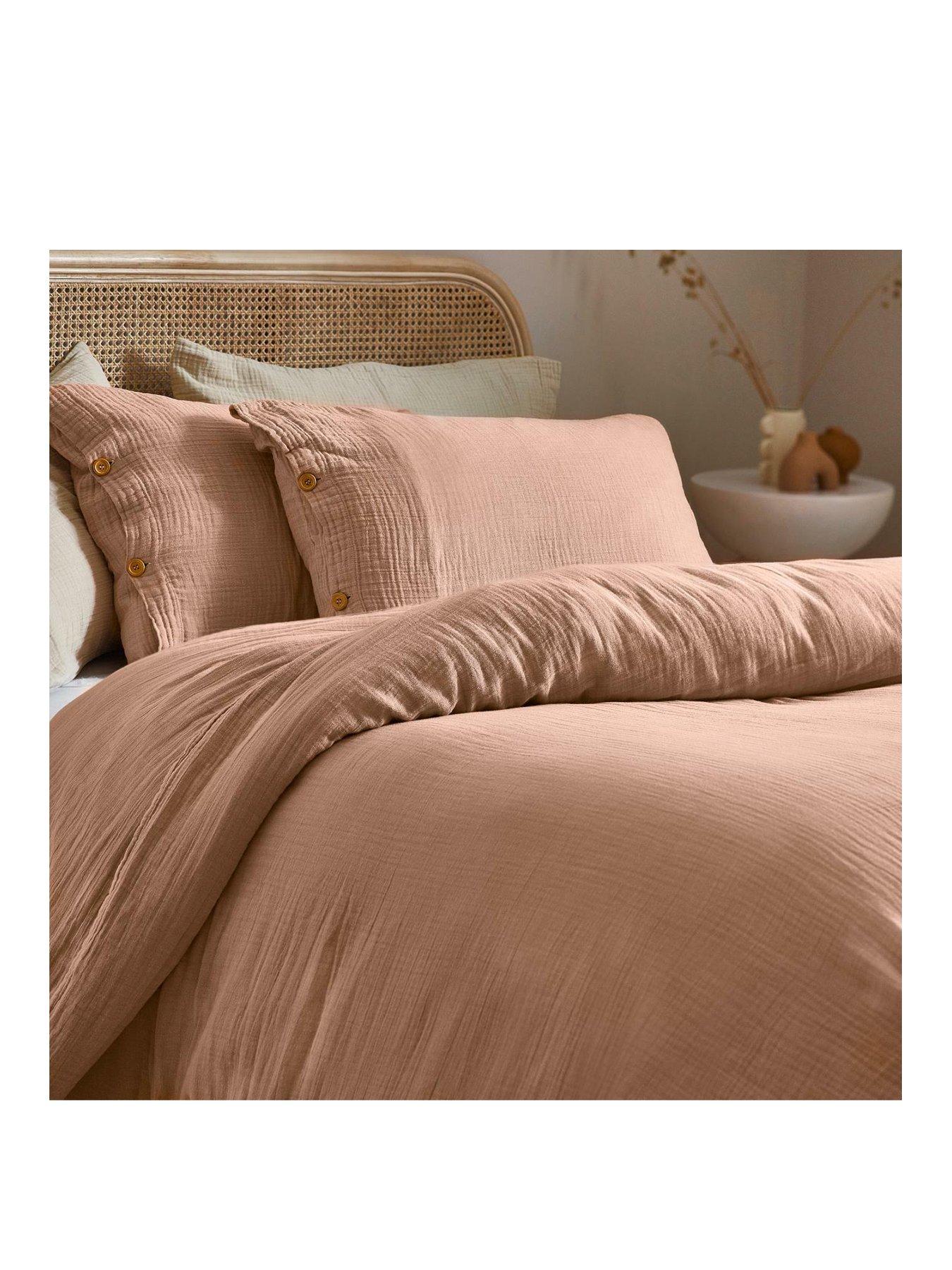  image of yard-lark-100-cotton-duvet-cover-set-pink-clay